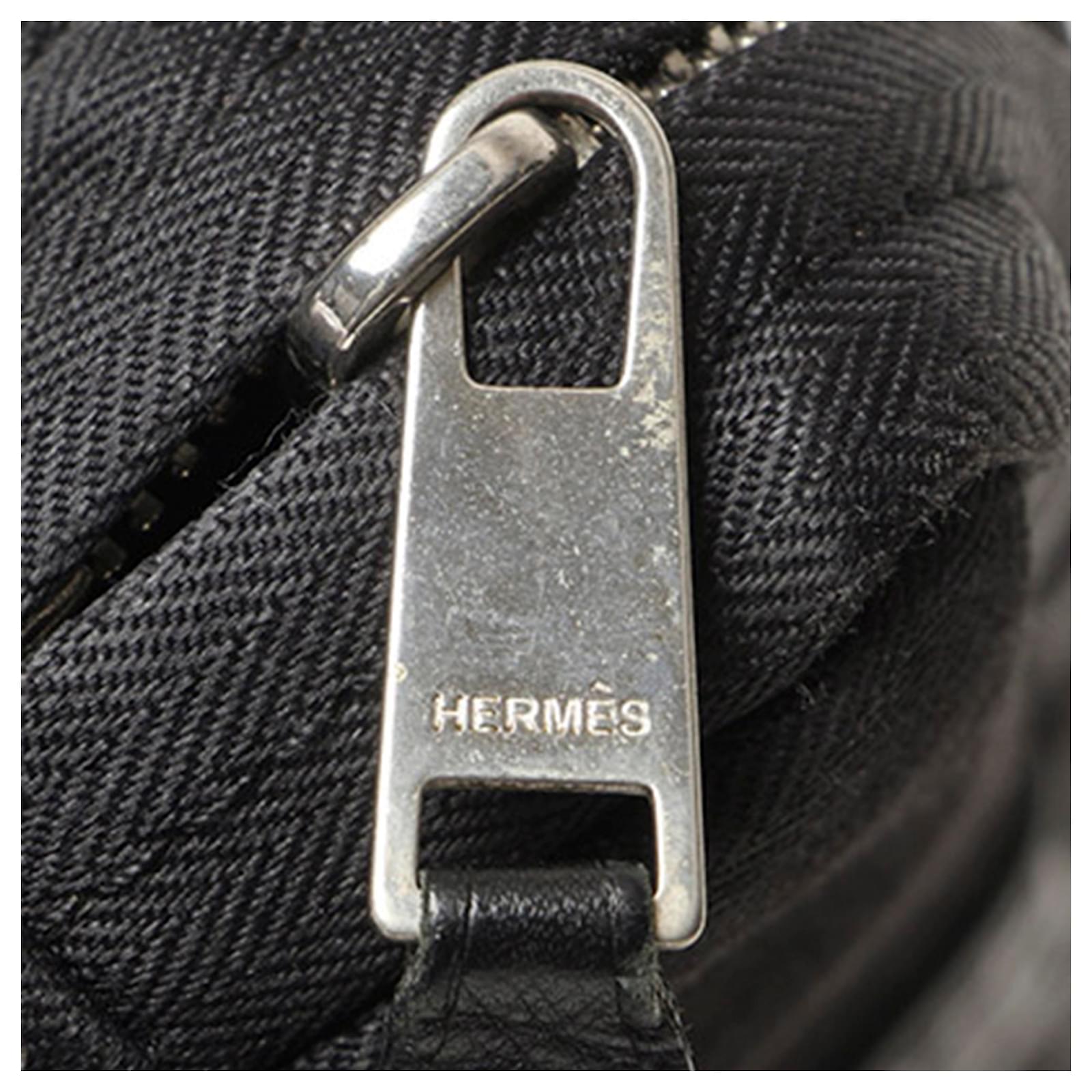 Hermès Hermes Black Acapulco Canvas Belt Bag Leather Cloth Pony-style  calfskin Cloth ref.402760 - Joli Closet
