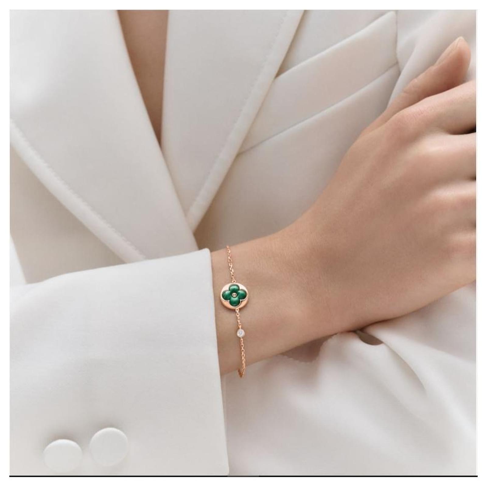 Louis Vuitton Bracelet Sun Blossom Q95546 750PG Malachite Diamond