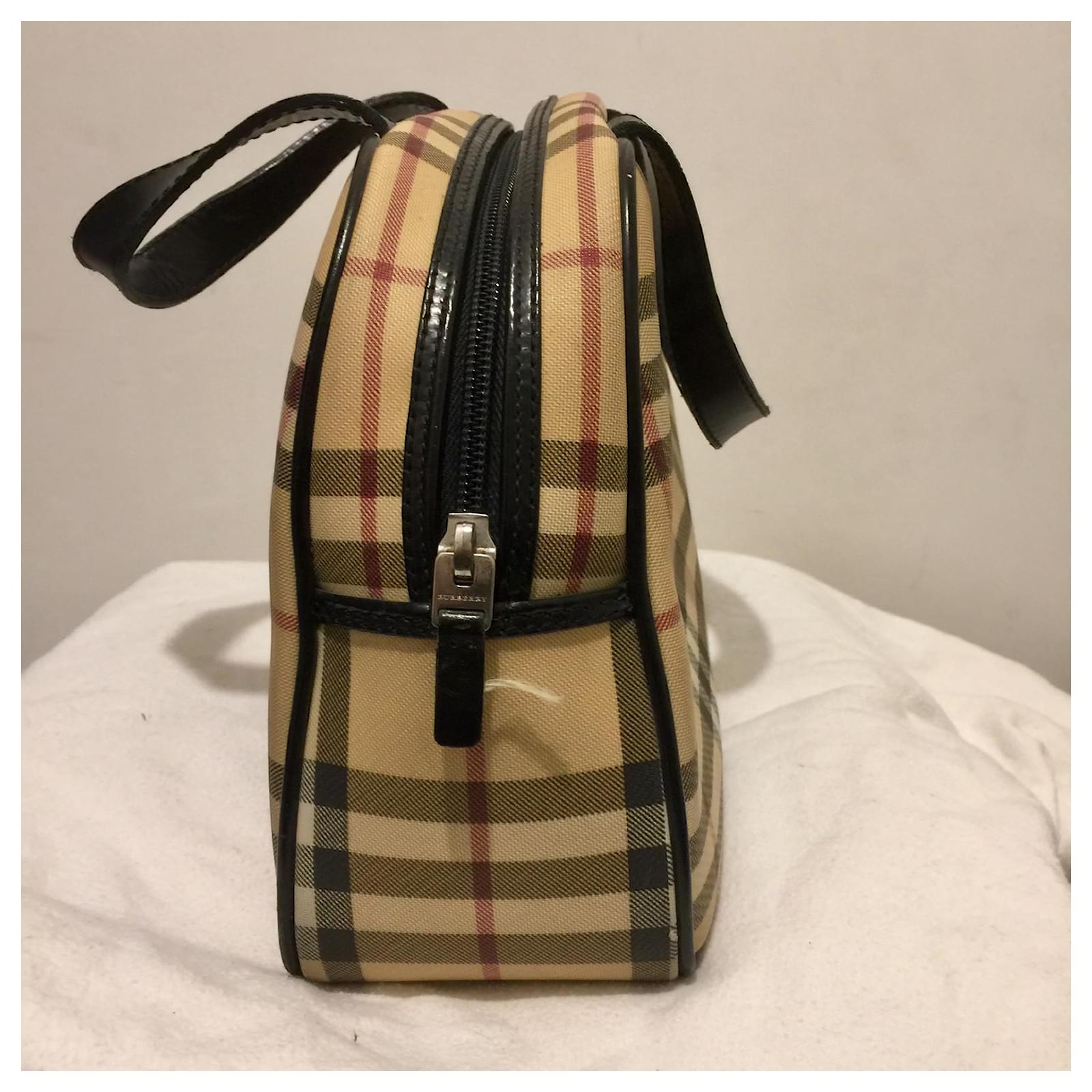 Burberry Vintage nova check top handle handbag Multiple colors Leather  Cloth ref.403610 - Joli Closet