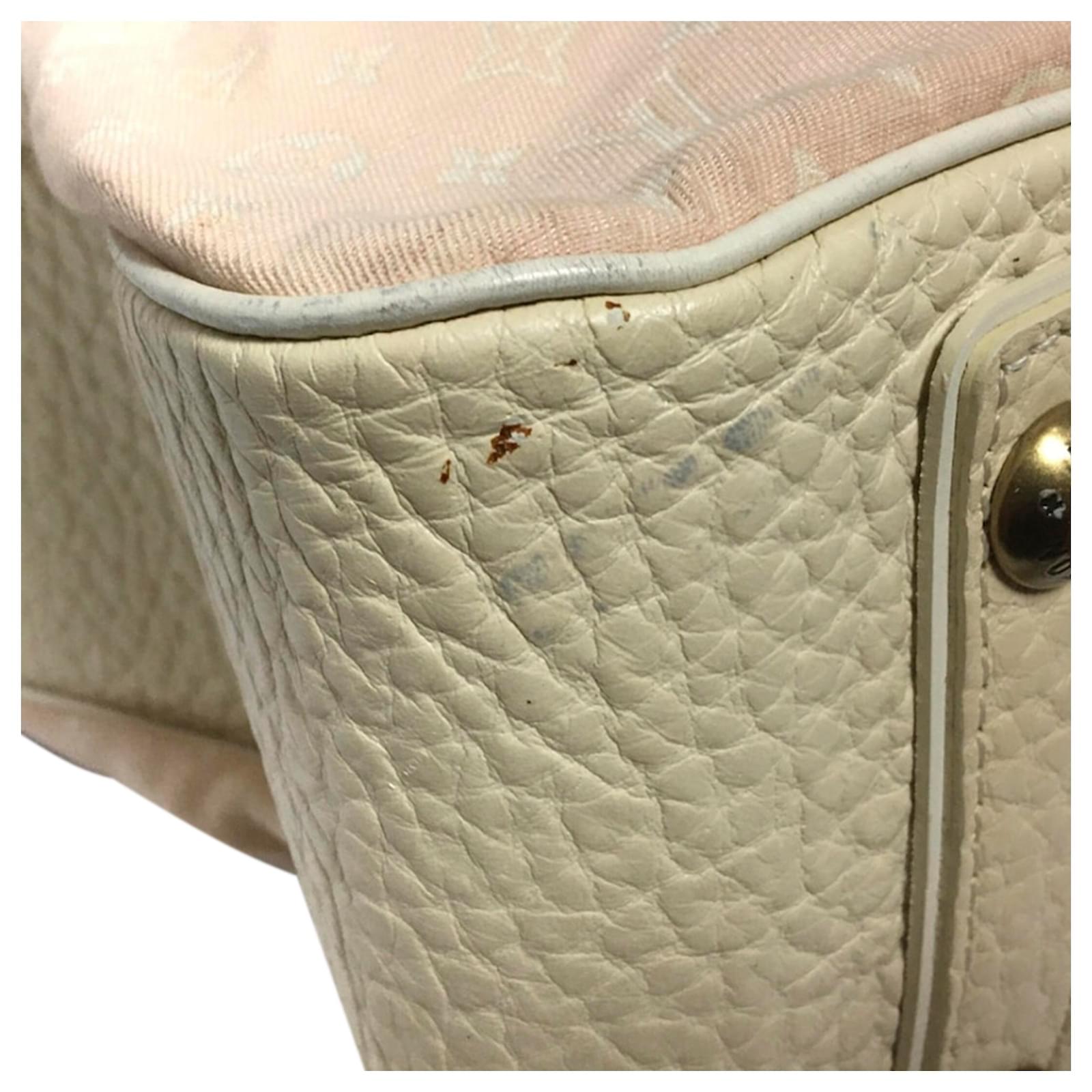 Louis Vuitton Pink Monogram Mini Lin Trapeze PM White Leather Cloth  Pony-style calfskin Cloth ref.619378 - Joli Closet