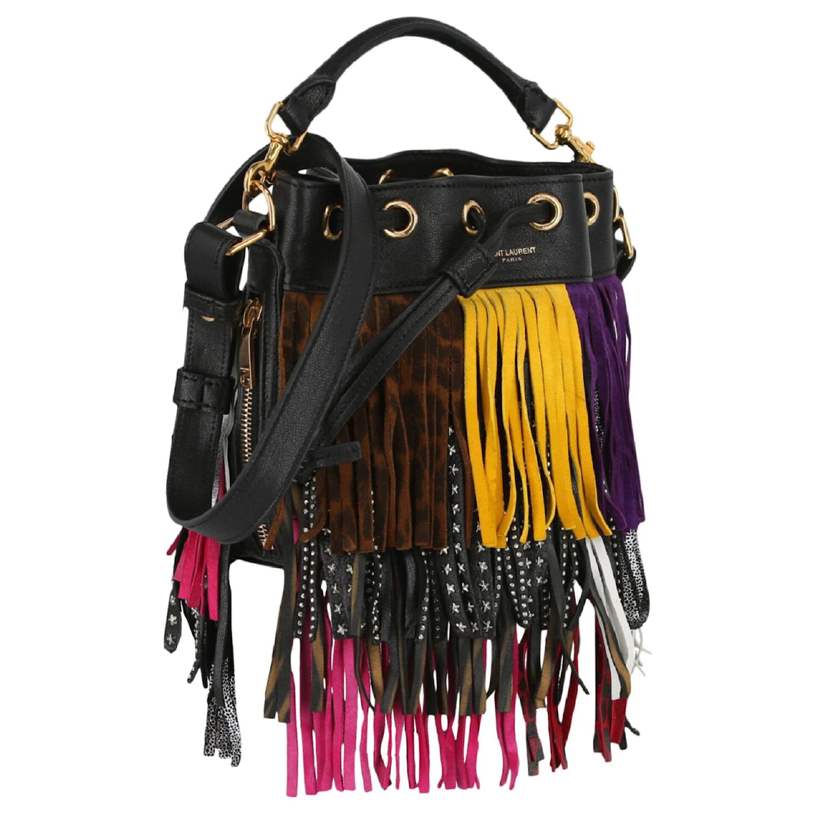 Buy Saint Laurent Emmanuelle Fringe Shoulder Bag 'Pink' - 372453