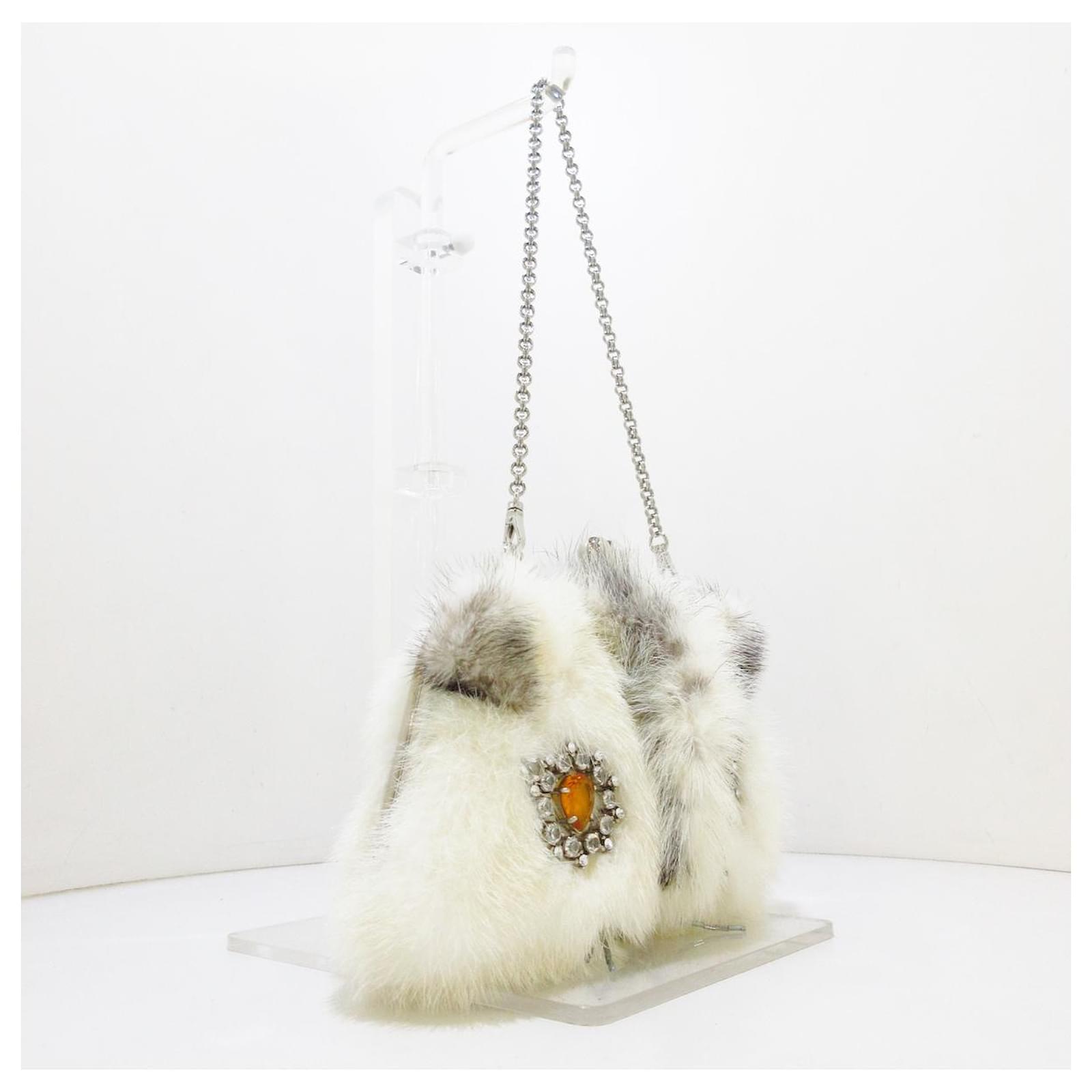 Prada Shoulder bag White Fur ref.404642 - Joli Closet
