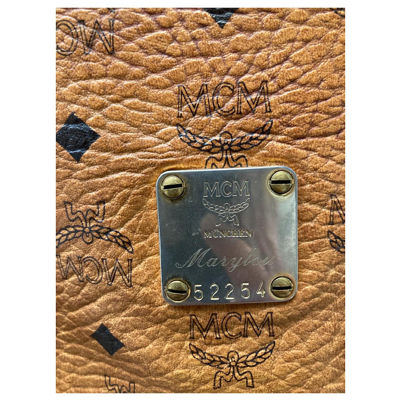 Superb vintage MCM bag Black Caramel Leather ref.404776 - Joli Closet