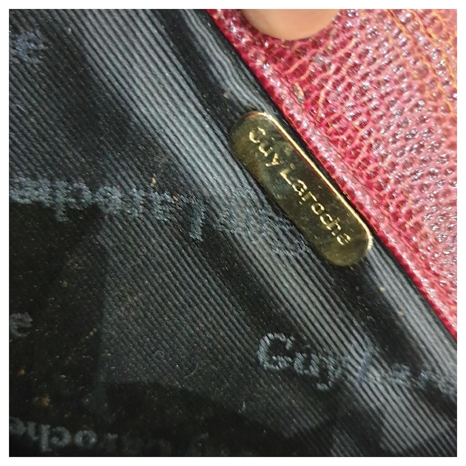 Vintage guy Laroche shoulder bag Dark red Leather ref.404794