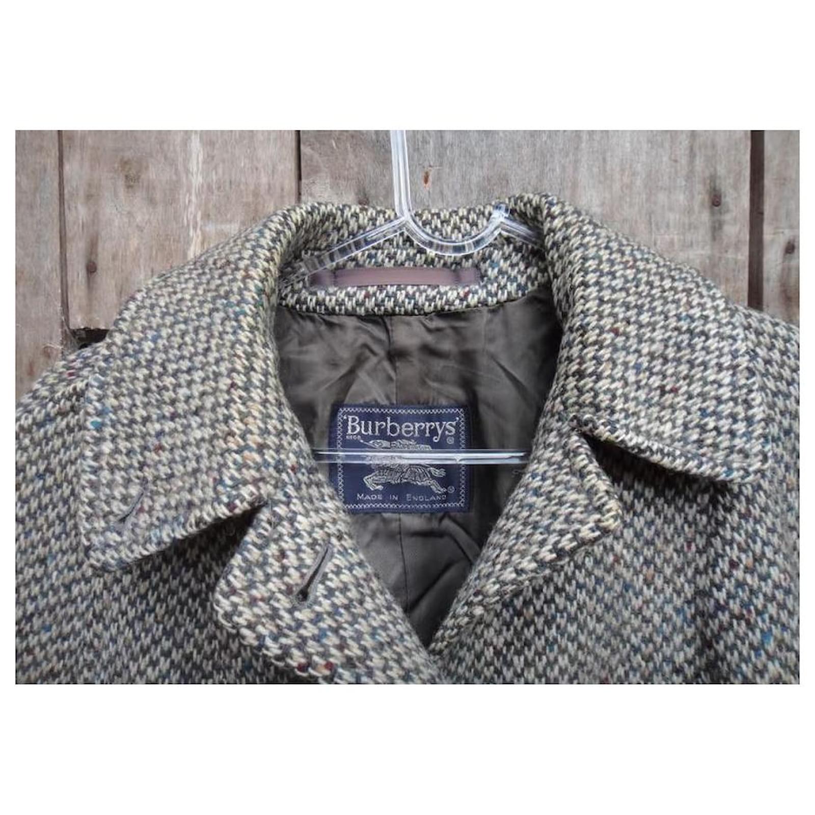 vintage Burberry coat in Irish Tweed size 40 Grey ref.404958
