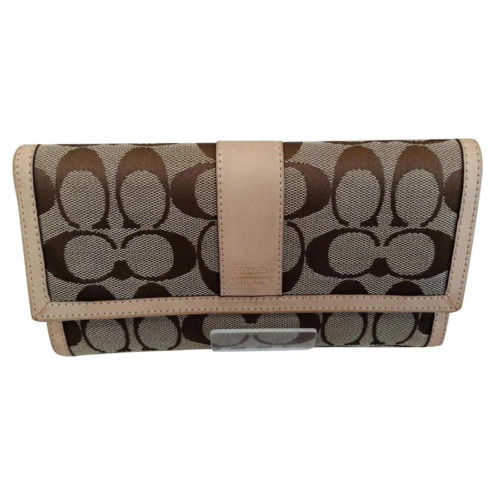 Coach Long wallet Brown Cloth ref.406072 - Joli Closet