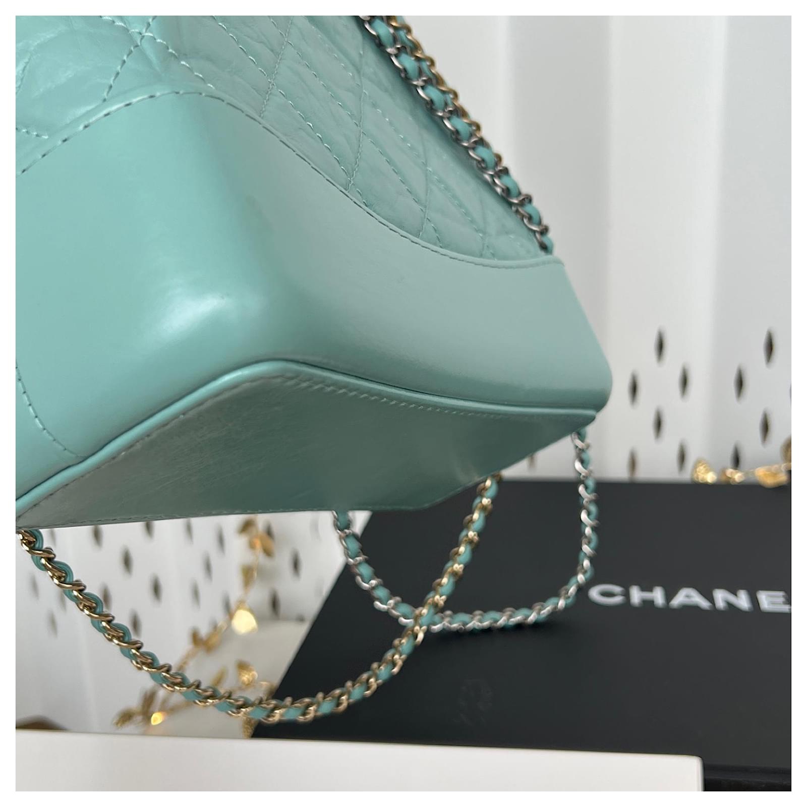 Chanel Super RARE Gabrielle Backpack Turquoise Leather ref.406086