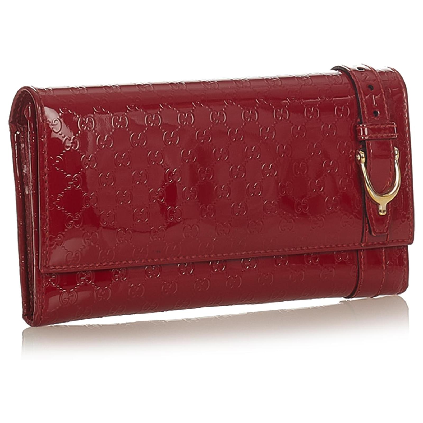 Gucci Red Microguccissima Nice Patent Leather Wallet ref.406384 - Joli ...