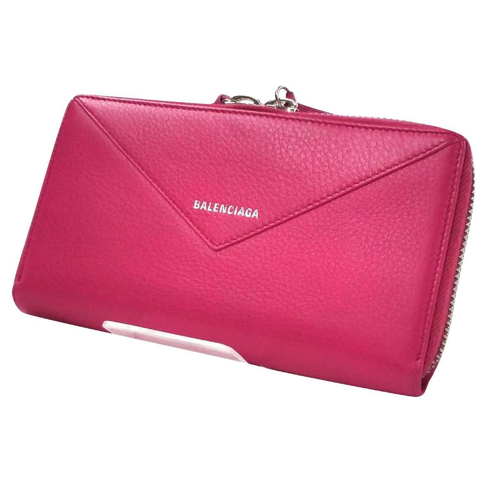 balenciaga pink wallet