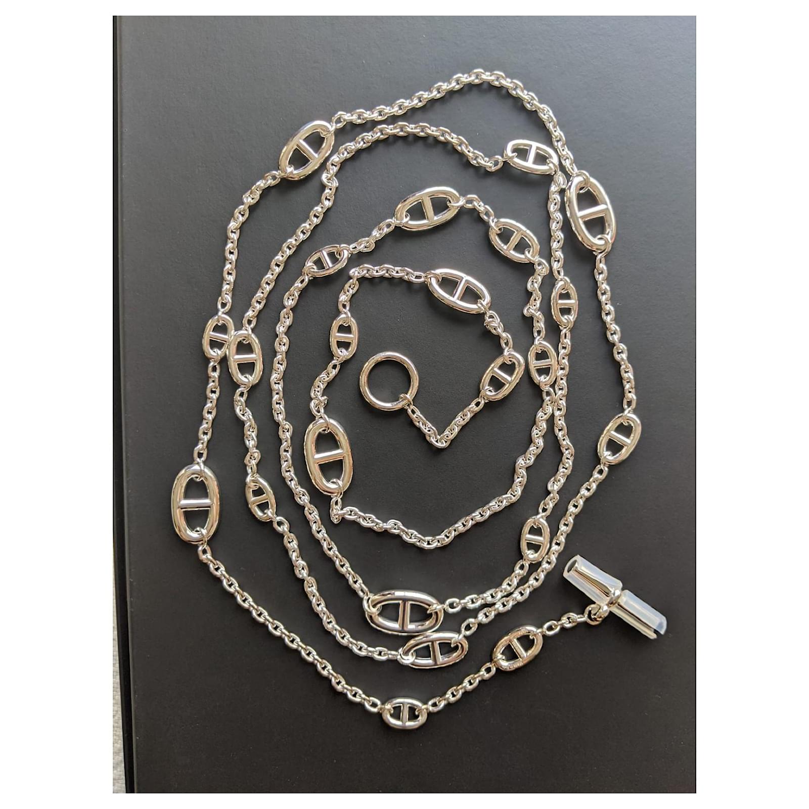 Hermès Farandole 160 cm Sterling Silver Long Necklace Silver hardware