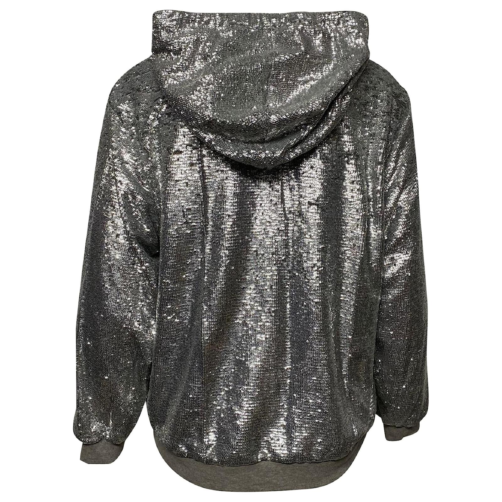 Robert Rodriguez Sequin Hoodie in Silver Polyester Silvery ref.407783 -  Joli Closet