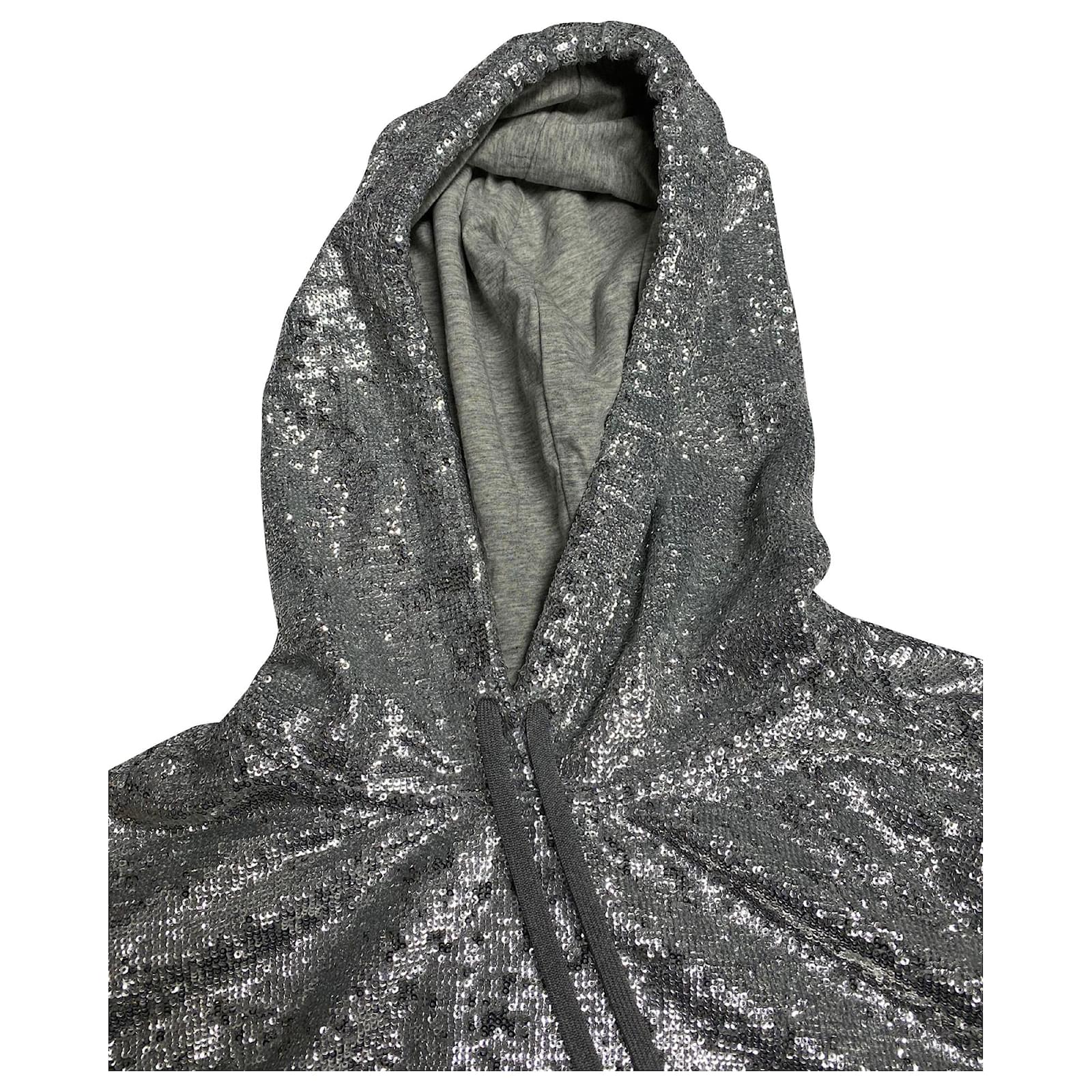 Robert Rodriguez Sequin Hoodie in Silver Polyester Silvery ref.407783 -  Joli Closet