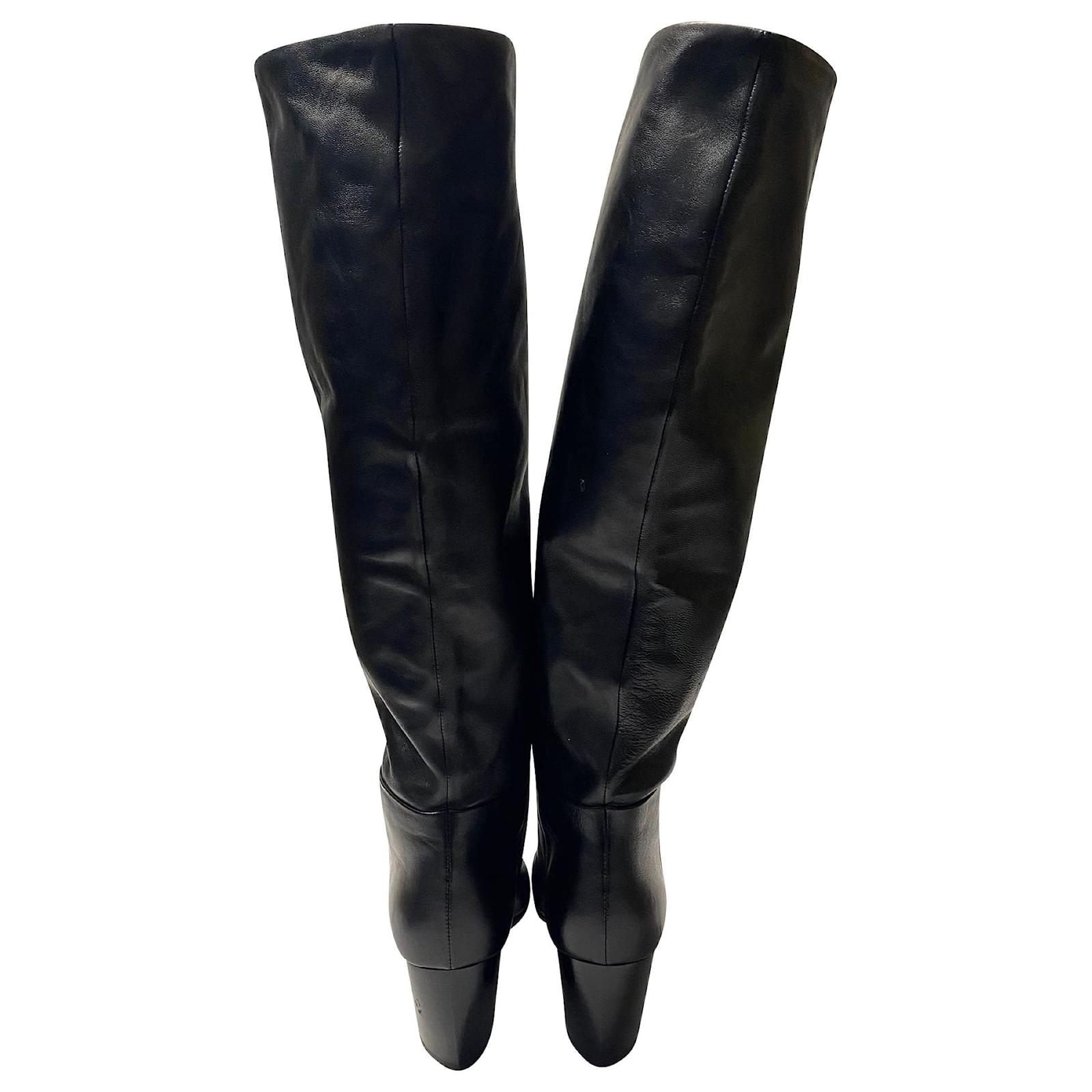 prada 65 leather knee boots