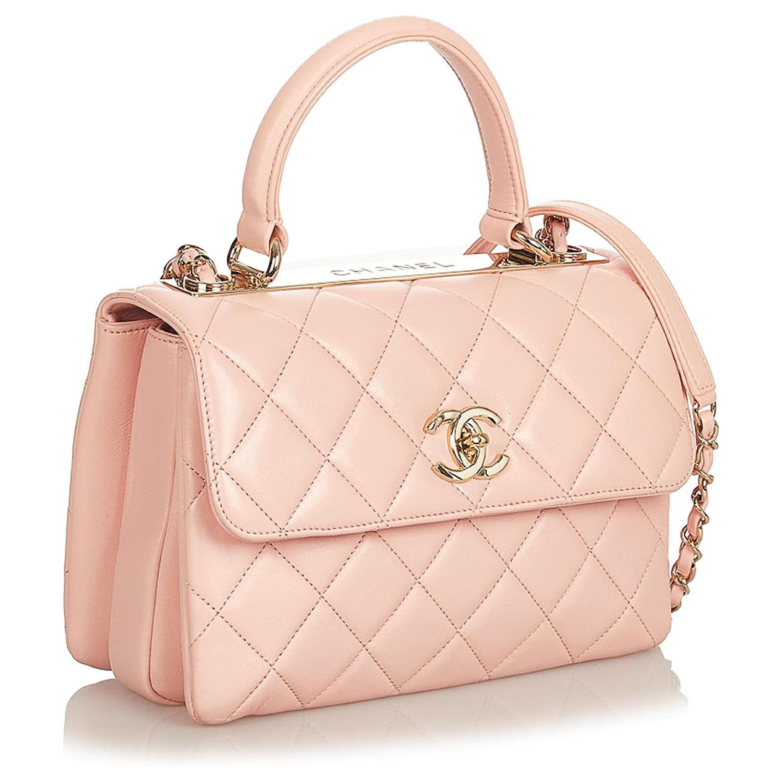 Chanel Pink Iridescent Caviar Small Coco Handle Flap Bag
