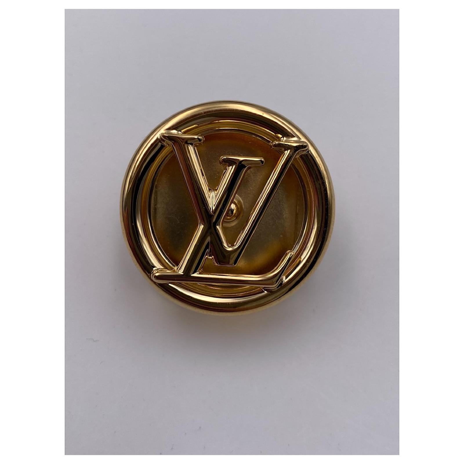 Other jewelry Louis Vuitton golden steel circular bracelet buckle accessory LV  logo ref.408187 - Joli Closet