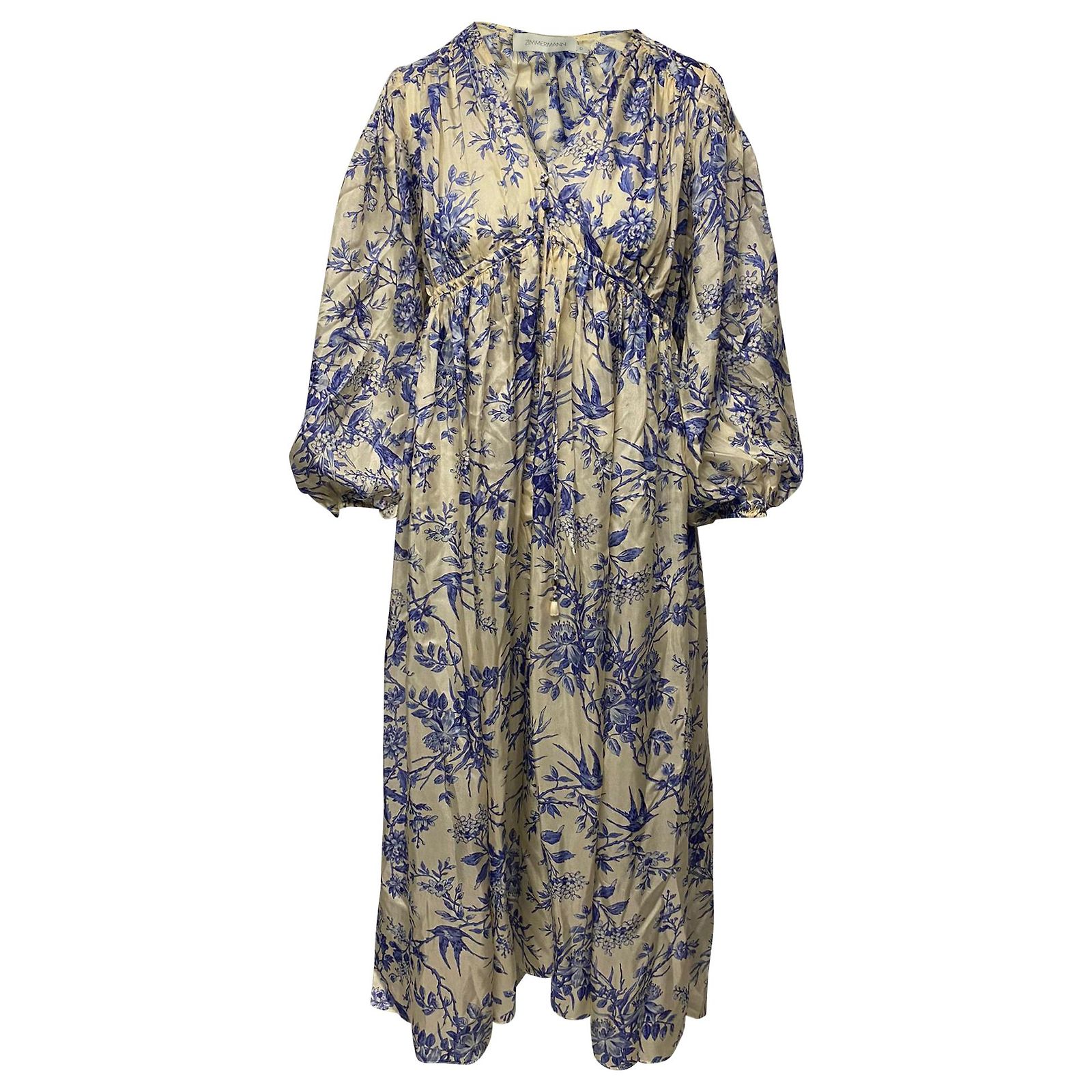 Robe Fleurie Lily à Manches Bouffantes - Taille S - Coton - Occasion Très Bon état