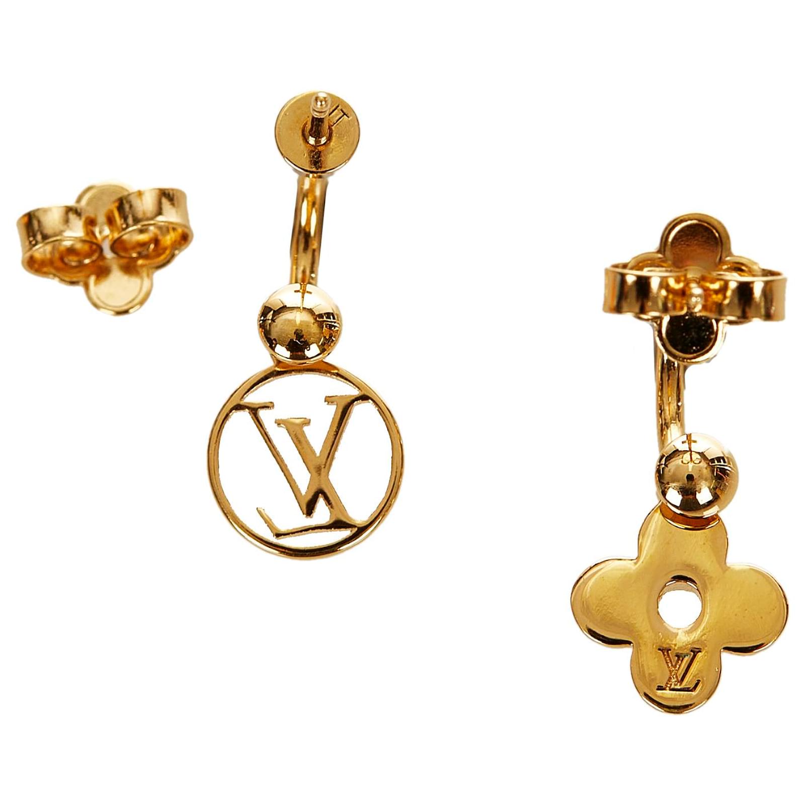 Louis Vuitton Gold Blooming Earrings Golden Metal ref.408524