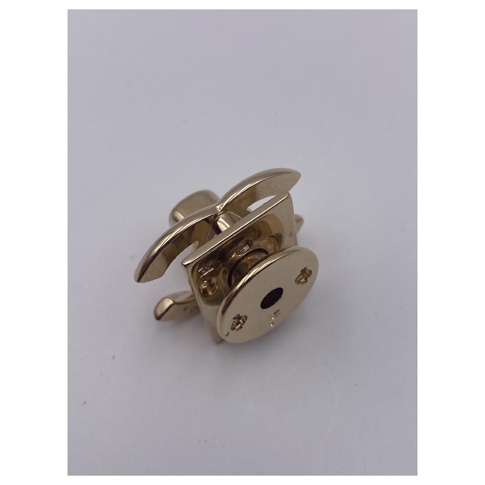 CHANEL original CC turnlock Gold clasp Golden Steel ref.408591