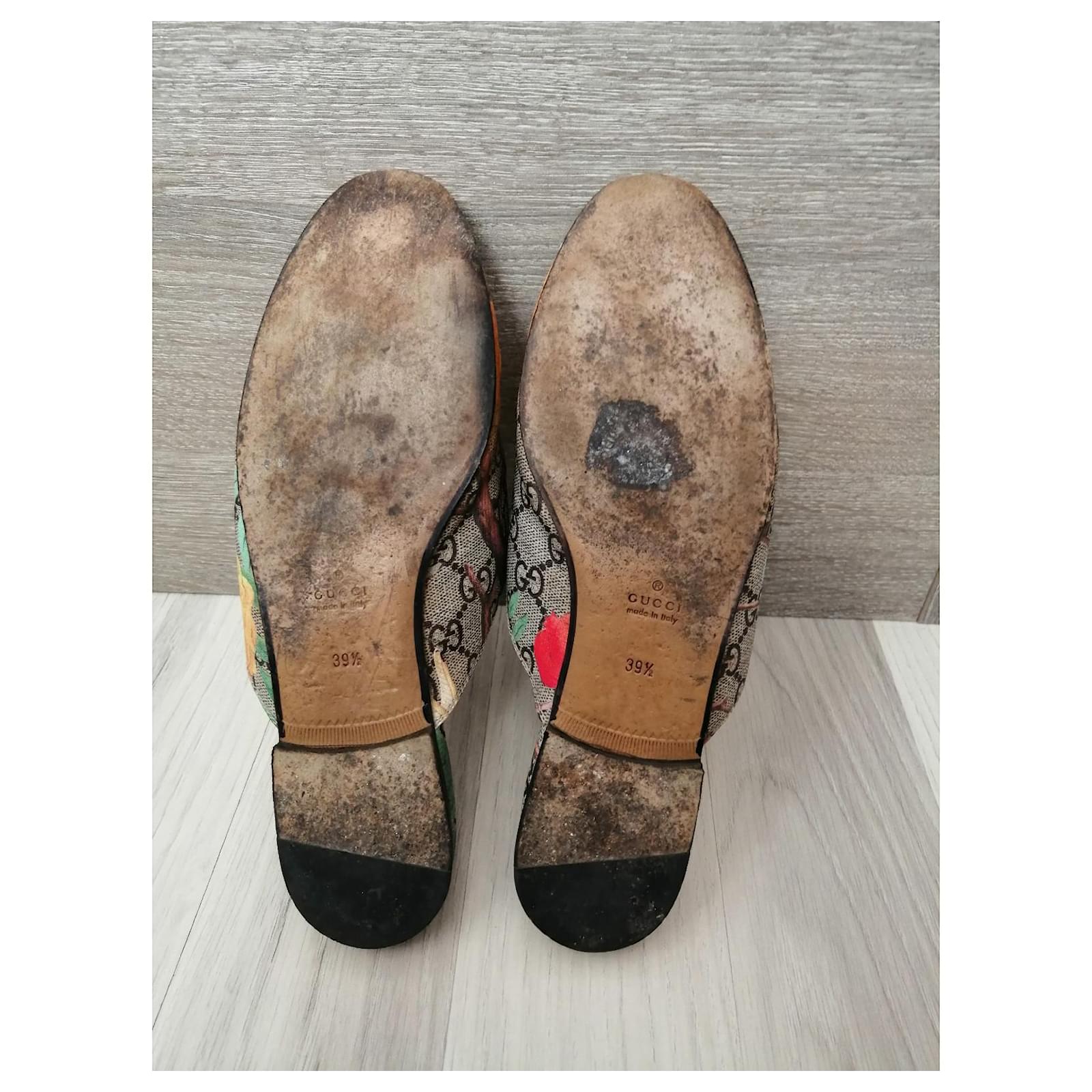 Gucci Princetown Tian Slipper Mule Beige Leather Joli