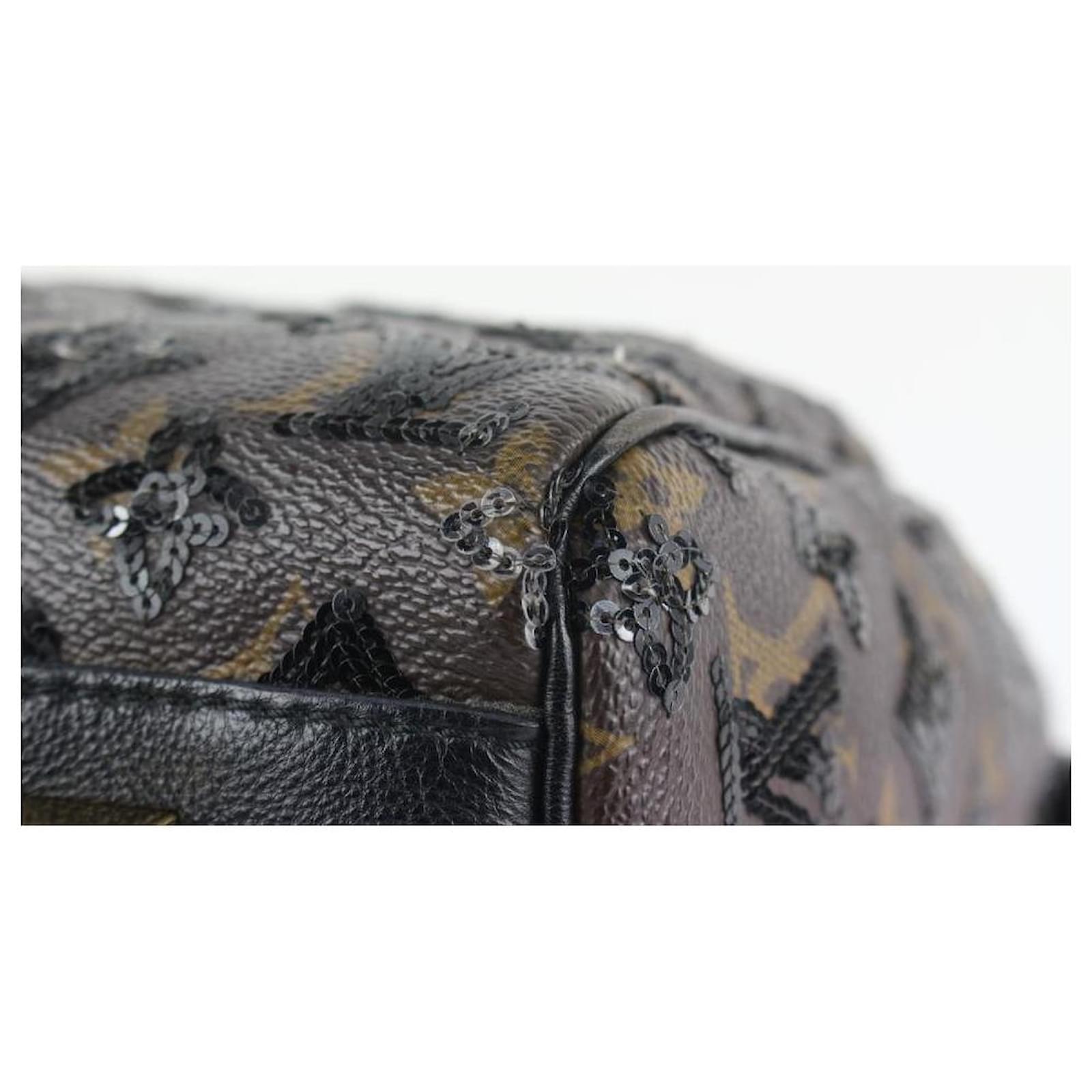 Louis Vuitton Monogram Canvas & Black Sequin Speedy 28 Bag .