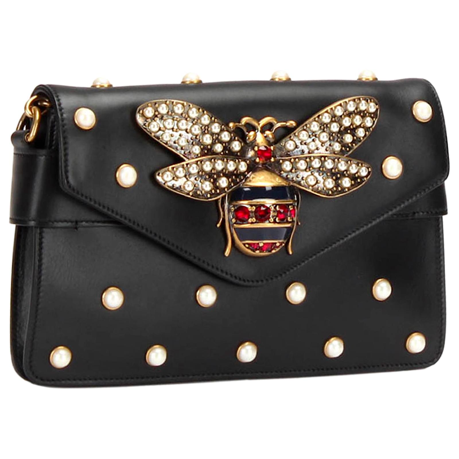 Webby bee silk handbag Gucci Gold in Silk - 37862499