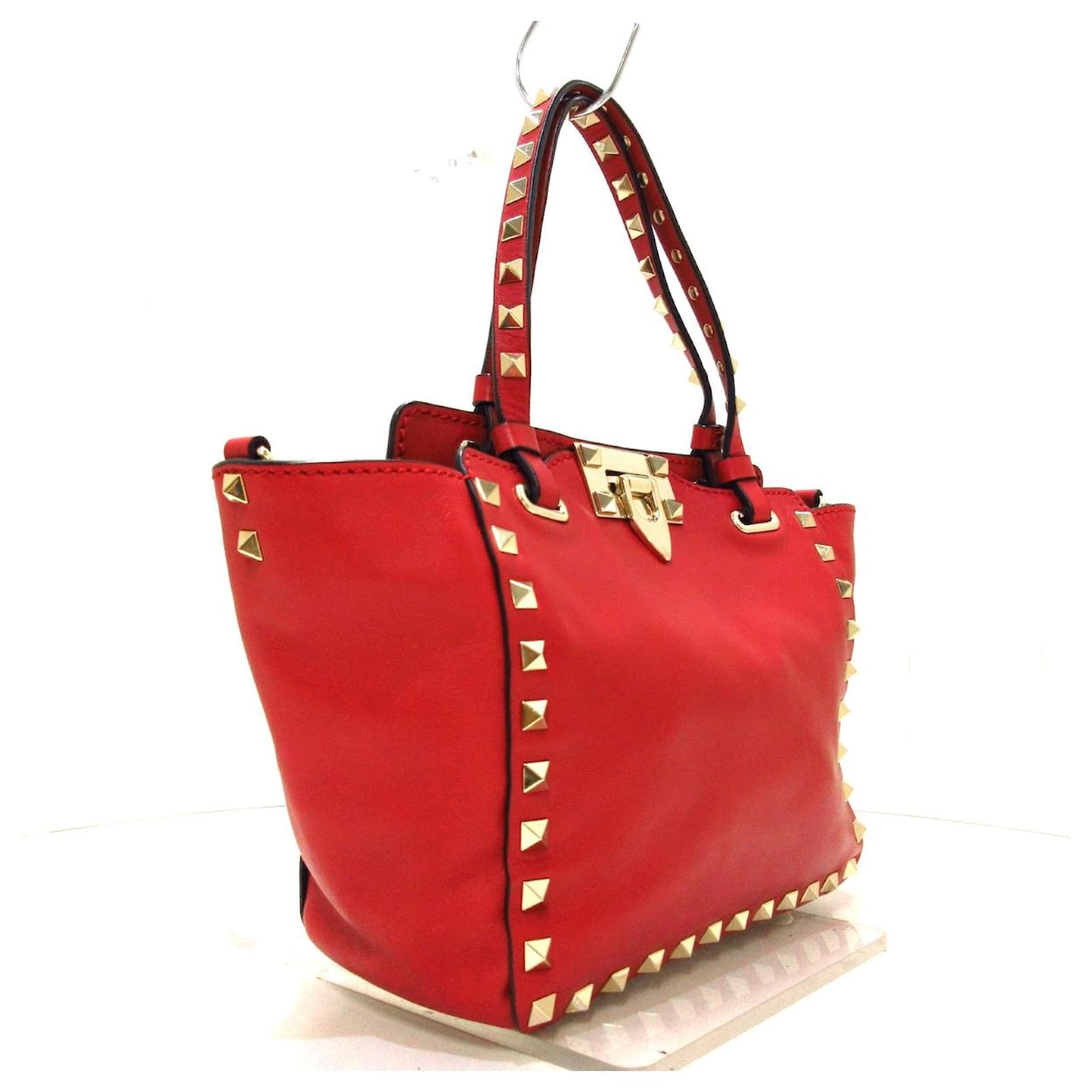 Valentino Garavani Rockstud Red Leather ref.410742 - Joli Closet