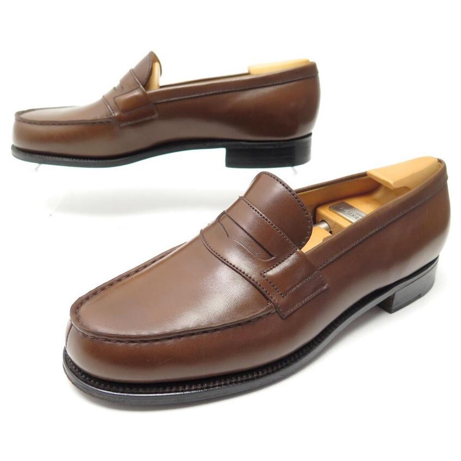 JM WESTON LOAFERS 180 5.5C 39.5 BROWN LEATHER BERGERONNETTE ref.410987 ...