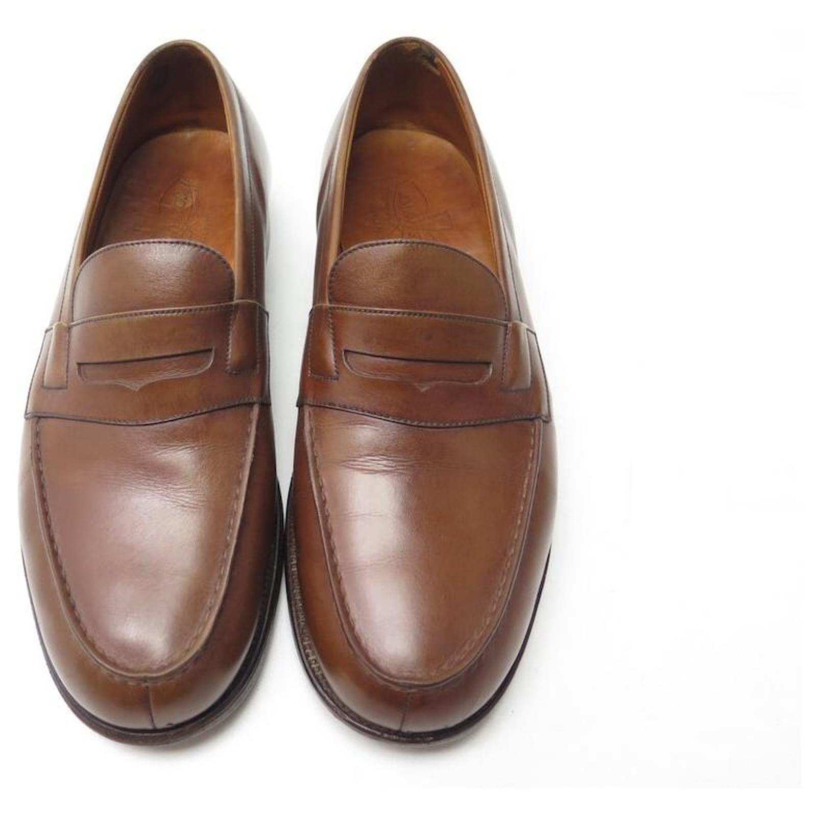 JM WESTON LOAFERS 180 8E 42 LARGE BROWN LEATHER LOAFERS SHOES ref ...