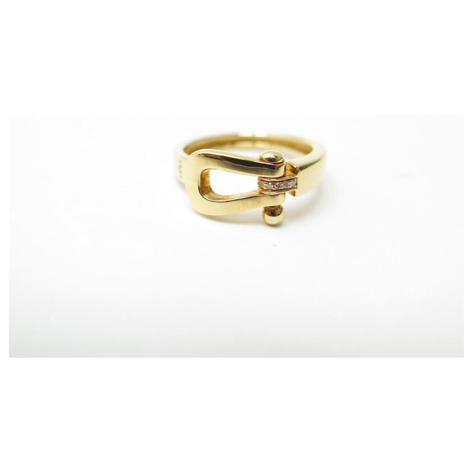 Fred Force ring 10 MM 4b0382 T52 In yellow gold 18K & DIAMONDS DIAMONDS  RING Golden ref.411365 - Joli Closet