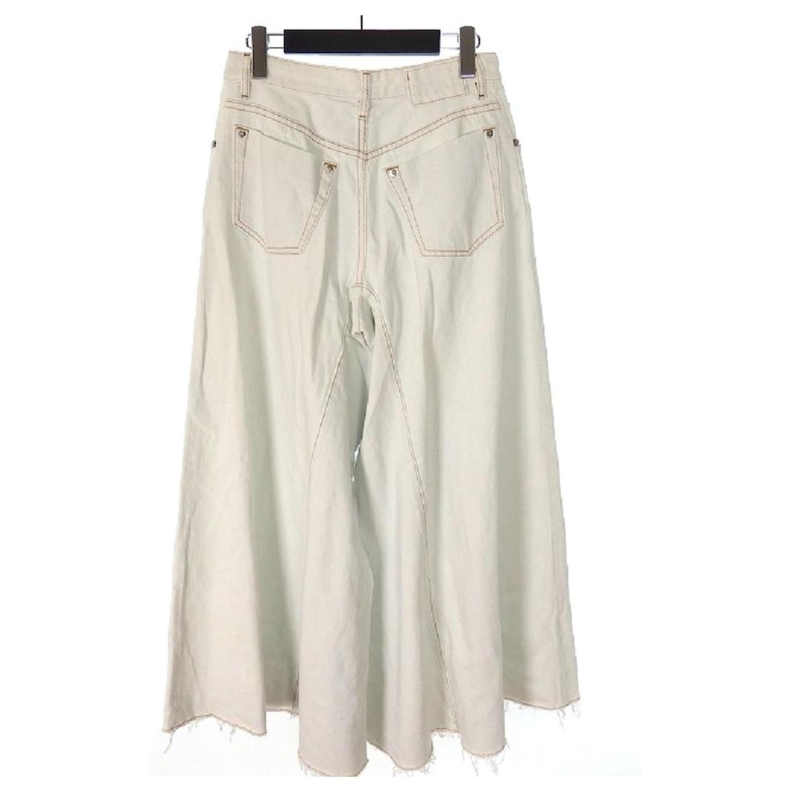 Used] MM Six MM6 Martin Margiela 17SS Wide Bleach Denim Pants