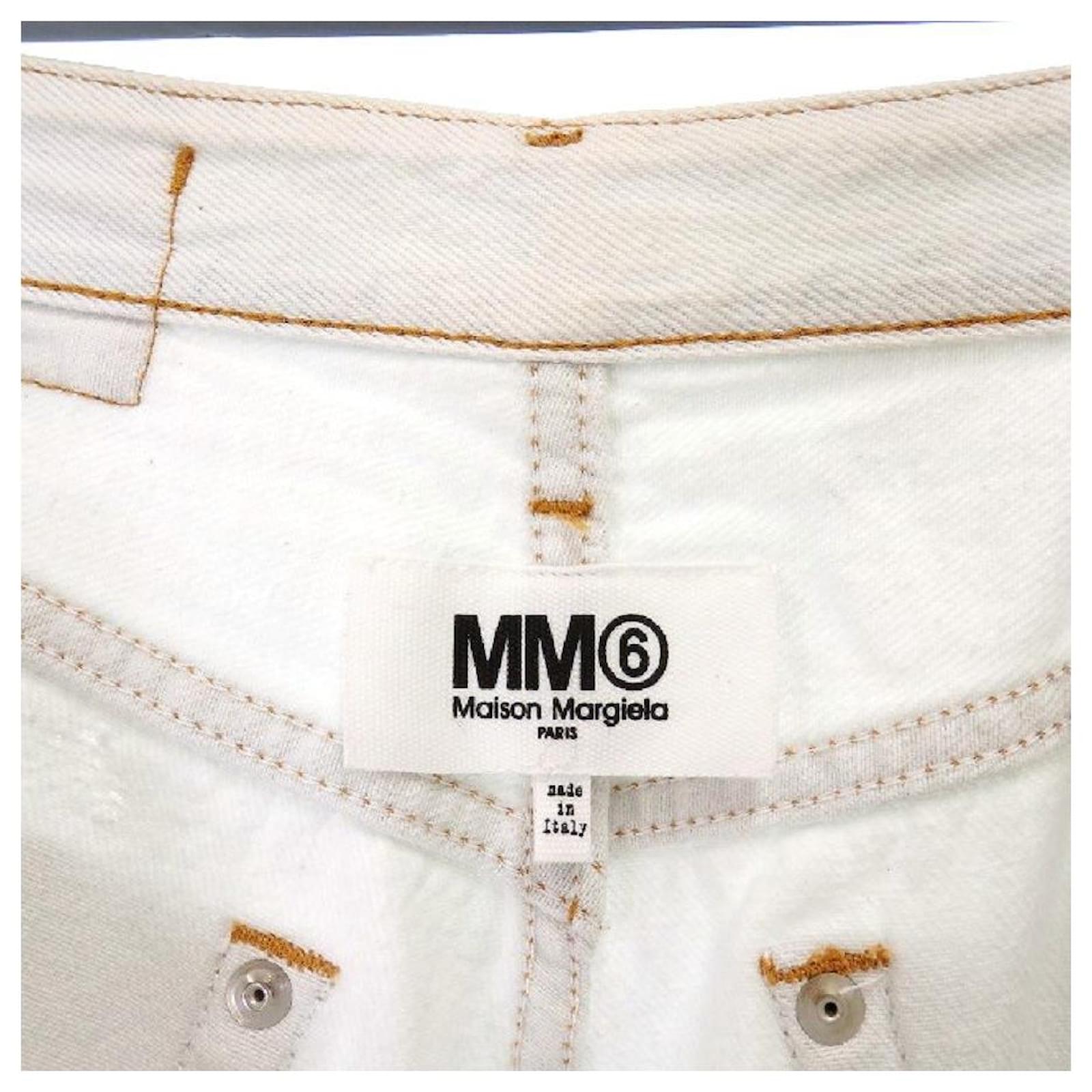 Used] MM Six MM6 Martin Margiela 17SS Wide Bleach Denim Pants