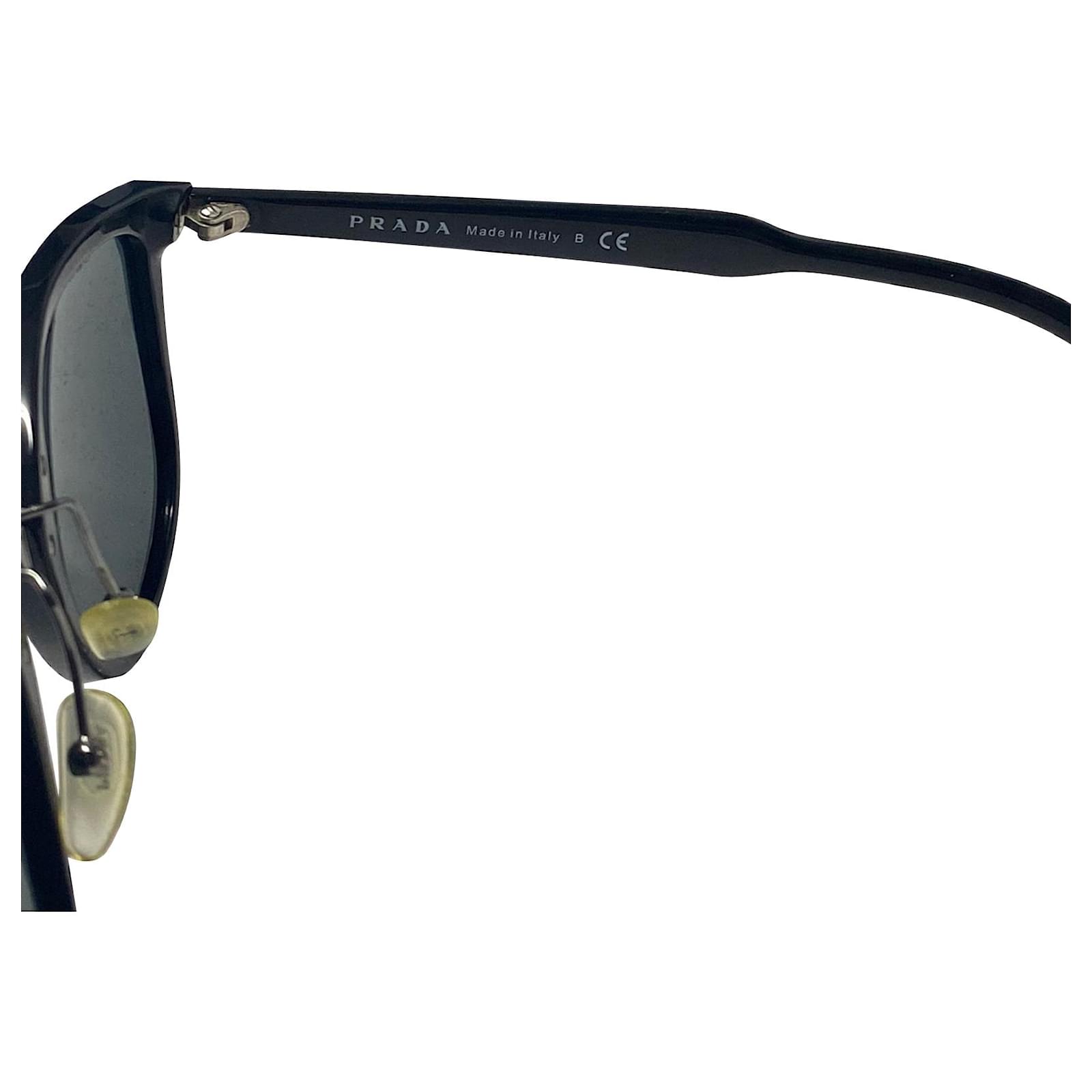 Prada PR 22SS Oval Sunglasses in Black Acetate  - Joli Closet