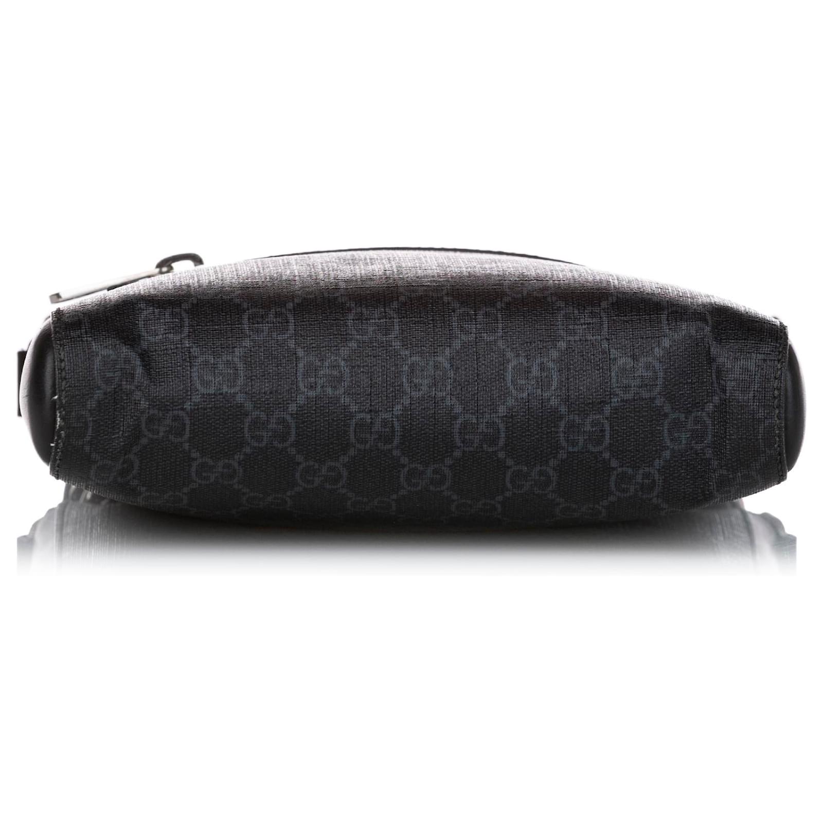 Gucci Black GG Supreme Web Crossbody Leather Cloth Pony-style calfskin  Cloth ref.997625 - Joli Closet