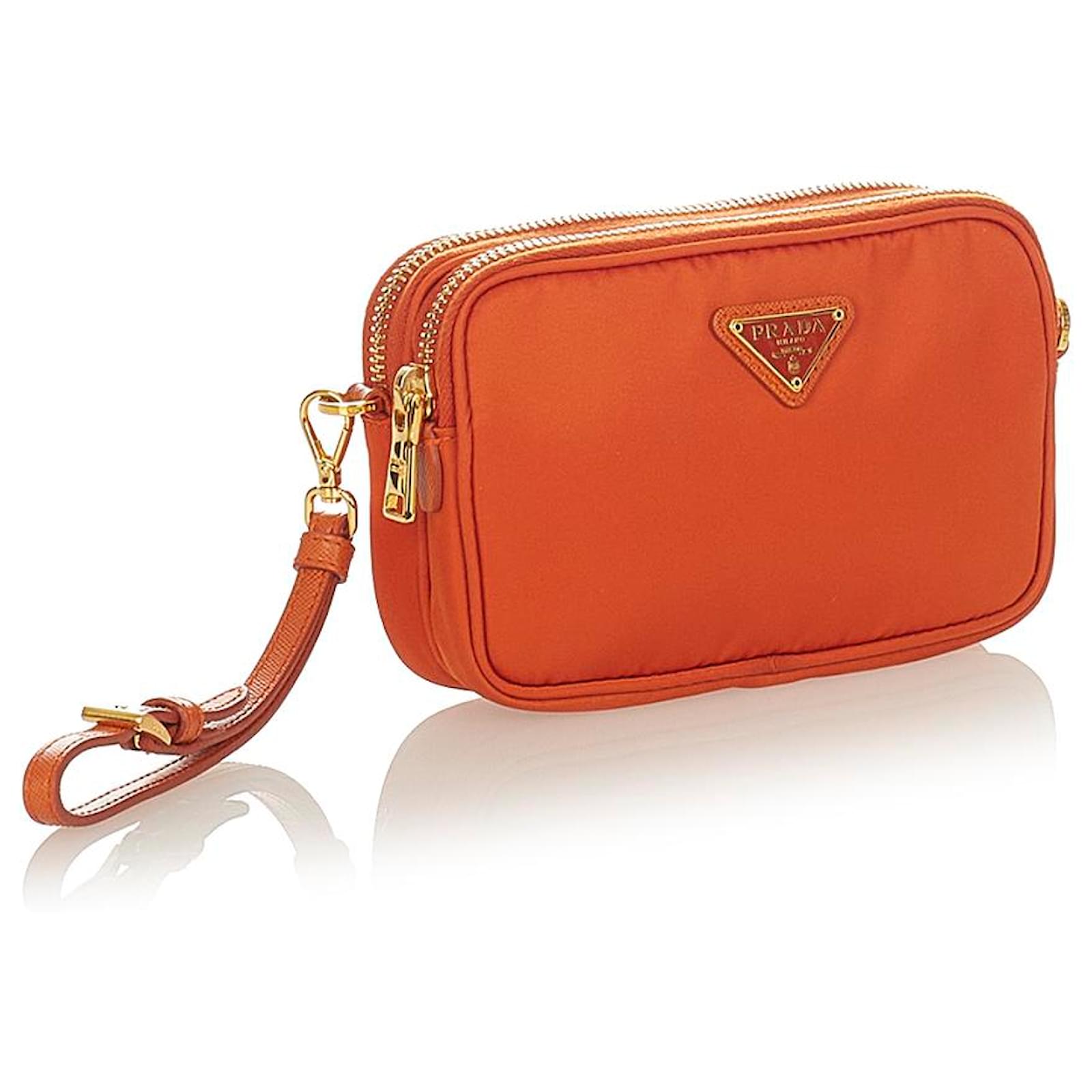 prada orange nylon bolsa