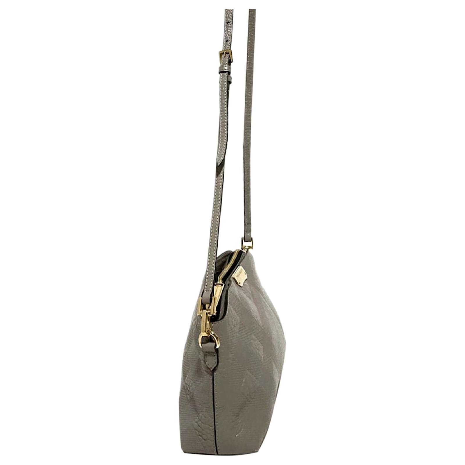Burberry Gray Embossed Chichester Leather Crossbody Bag Grey Ponystyle