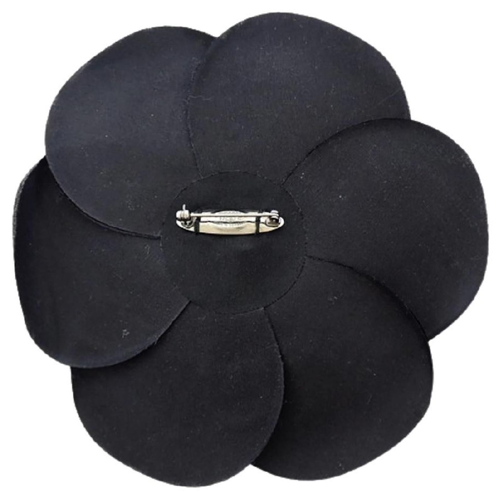 [Used] CHANEL Coco Mark Camellia Corsage Brooch Flower Flower Fashion  Accessories Fabric Black