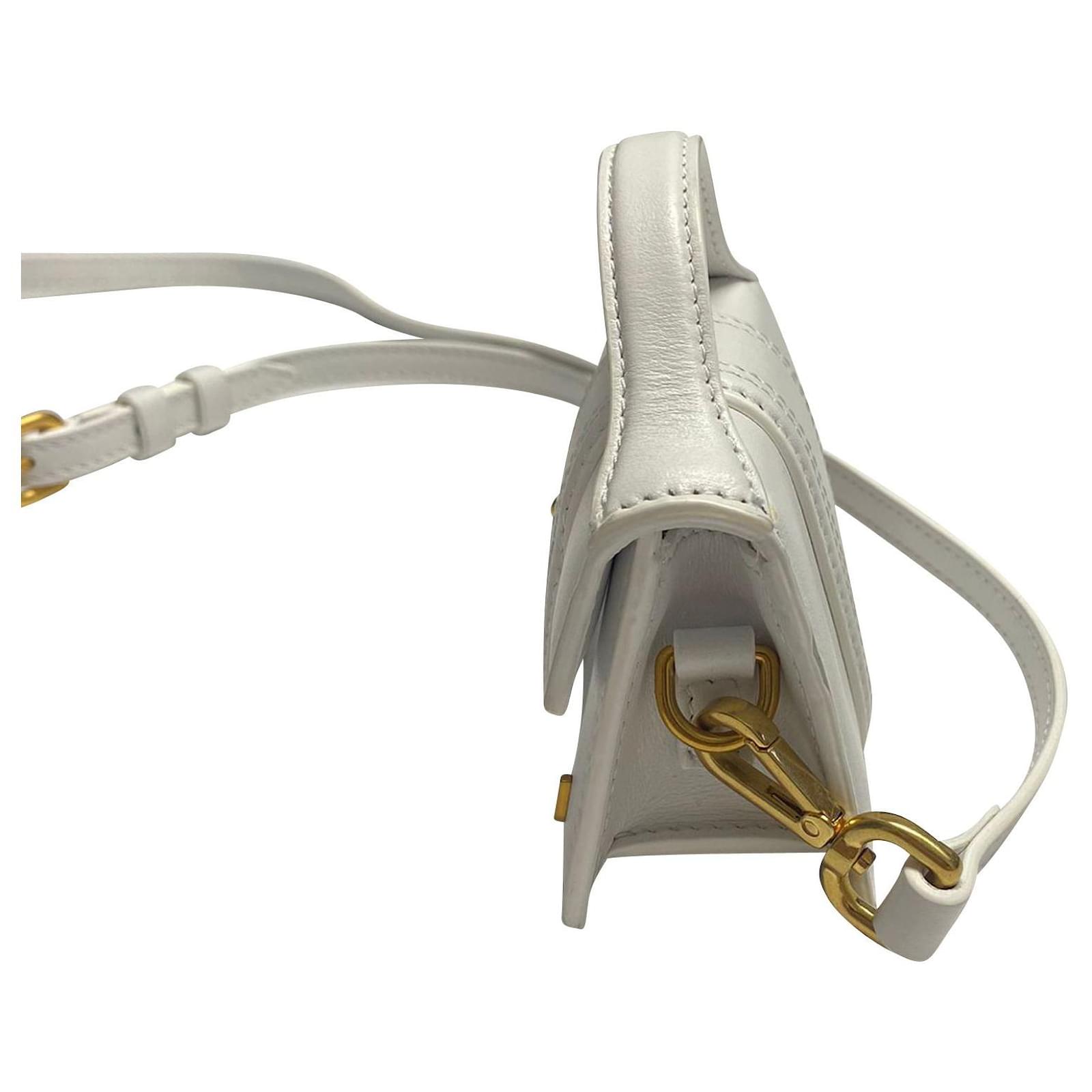 Jacquemus Le Petit Bambino Mini Bag in White Leather ref.414309 Joli