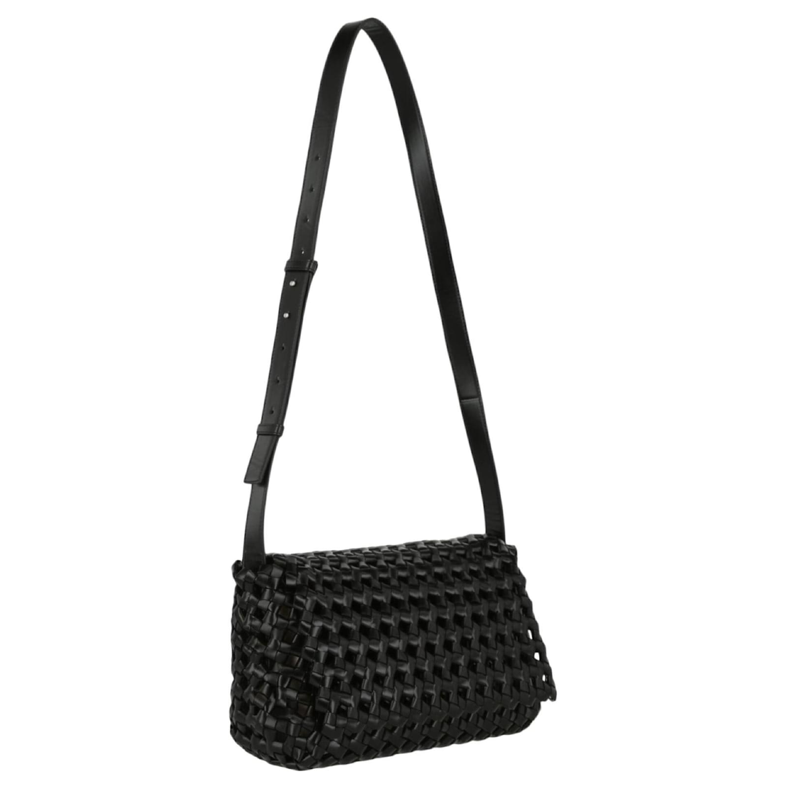 Bottega Veneta Black intrecciato leather shoulder bag ref.1041425 - Joli  Closet