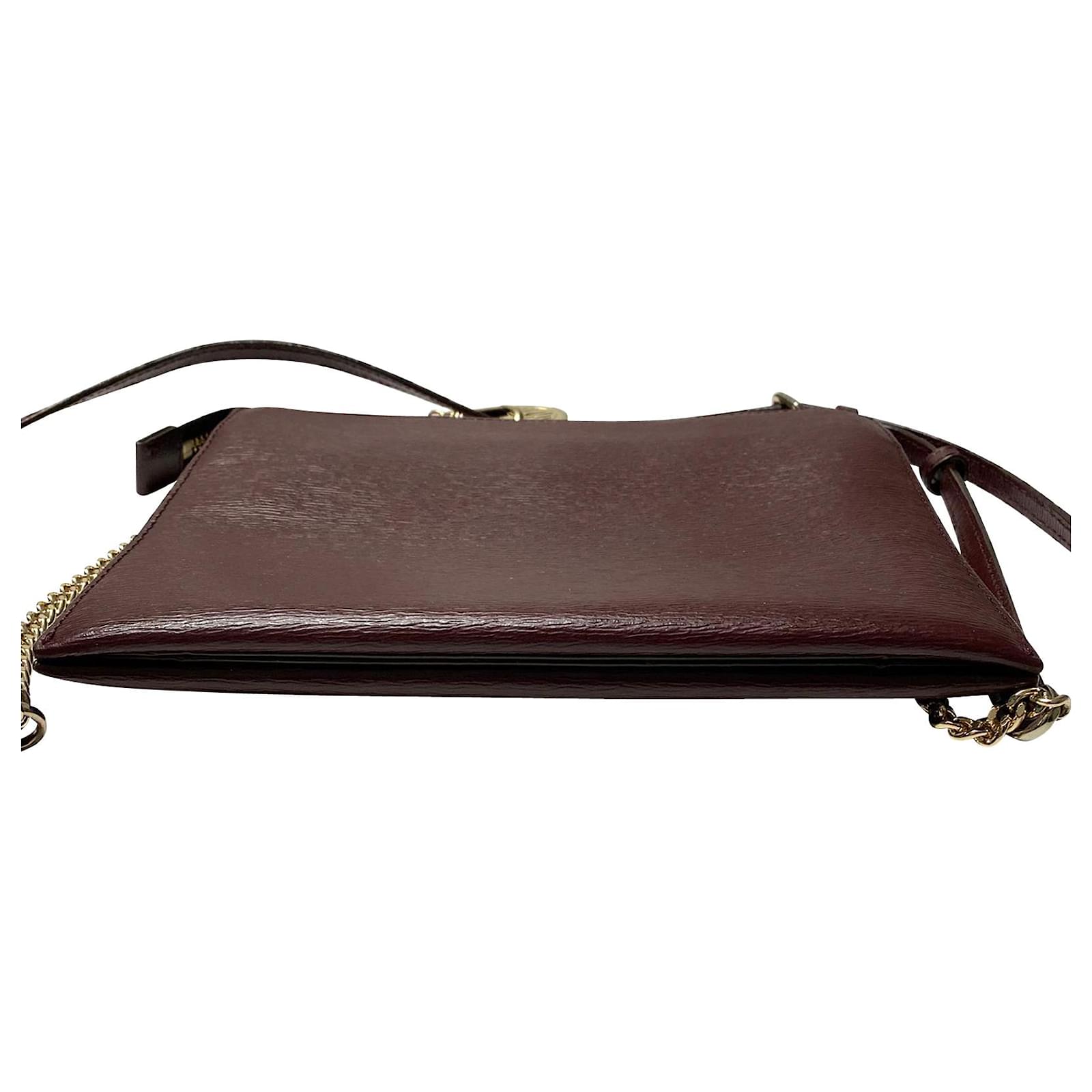 Donna Karan DKNY Bryant Demi Crossbody Bag in Burgundy Leather