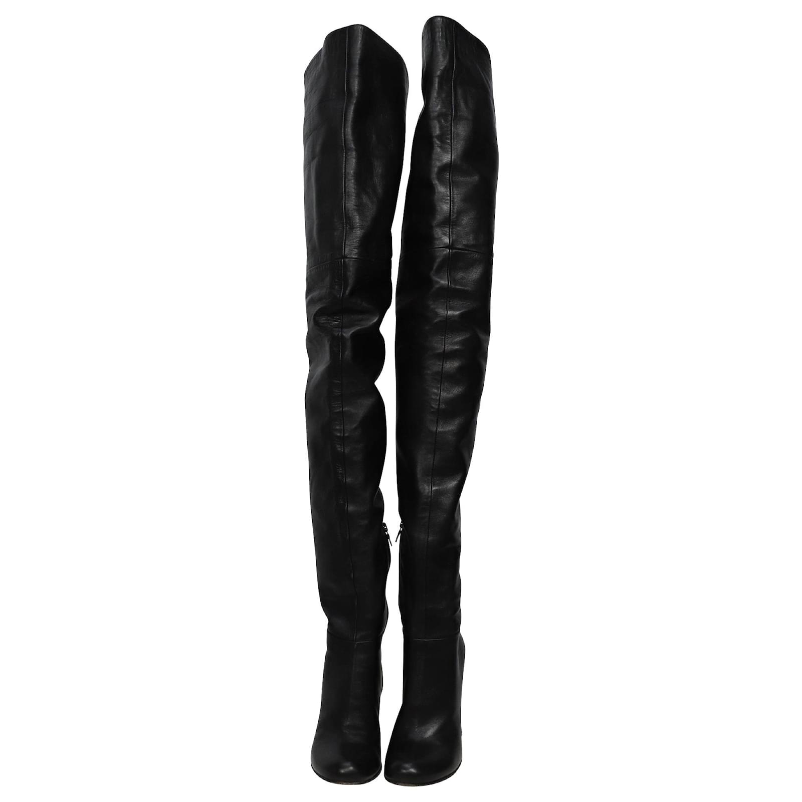 Prada Thigh High Boots in Black Leather ref.414453 - Joli Closet