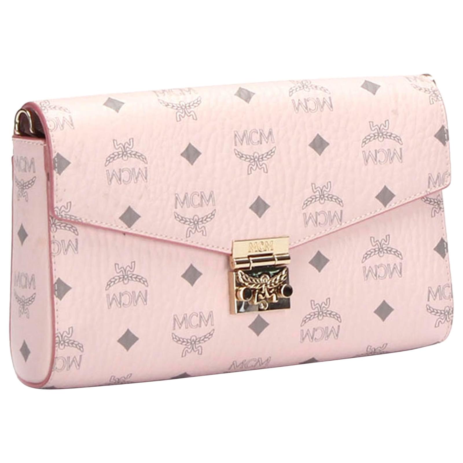 MCM Pink Visetos Millie Flap Leather Crossbody Bag Pony-style calfskin  ref.296972 - Joli Closet