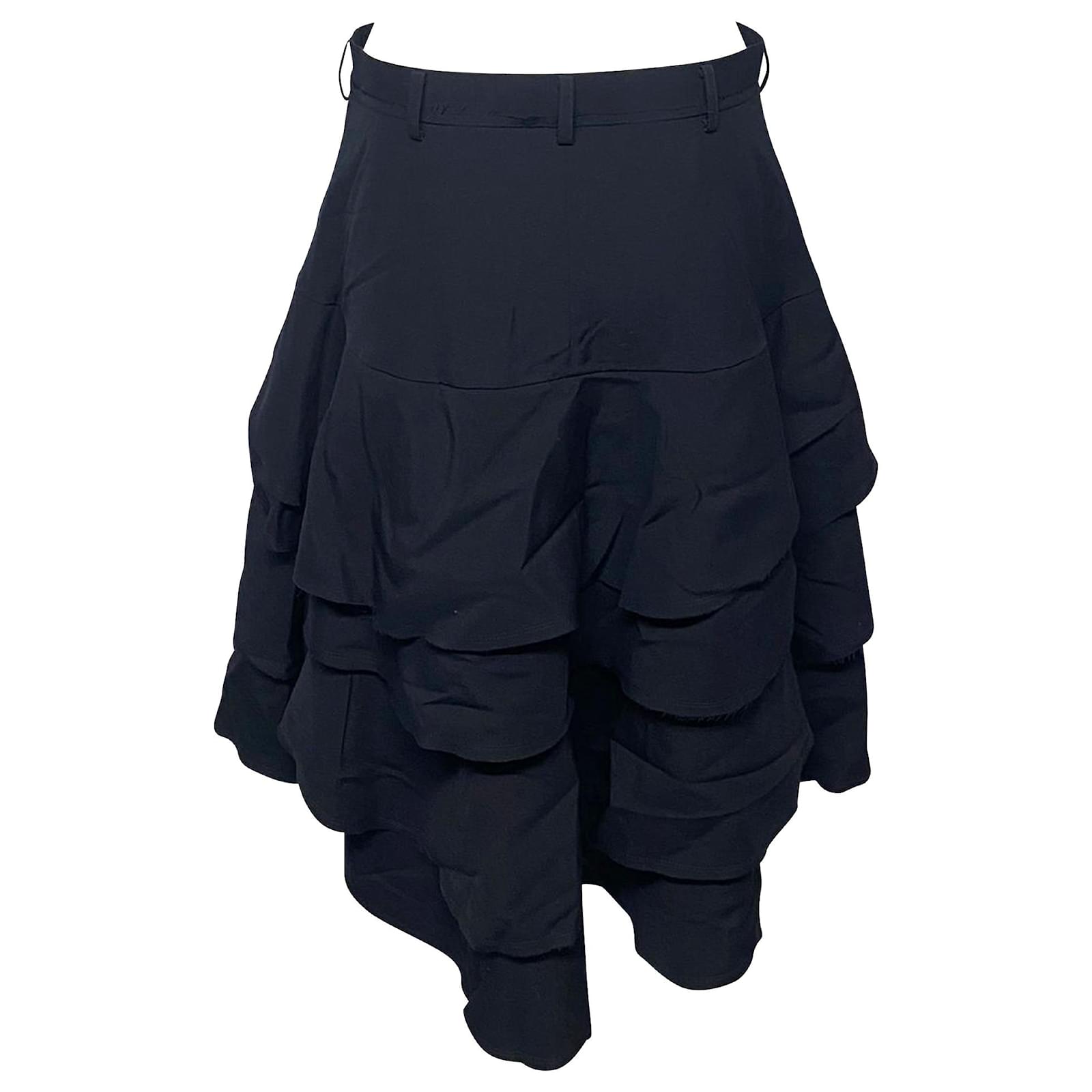 Jupe Longue Noire En Laine Comme Des Garçons Eclectic - Taille M, Occasion Très Bon état