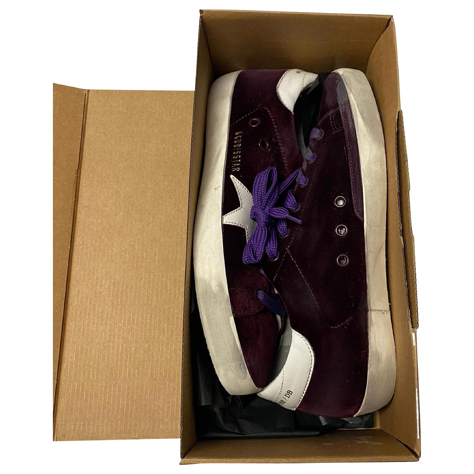 Golden Goose Superstar Sneakers in Burgundy Velvet Dark red ref