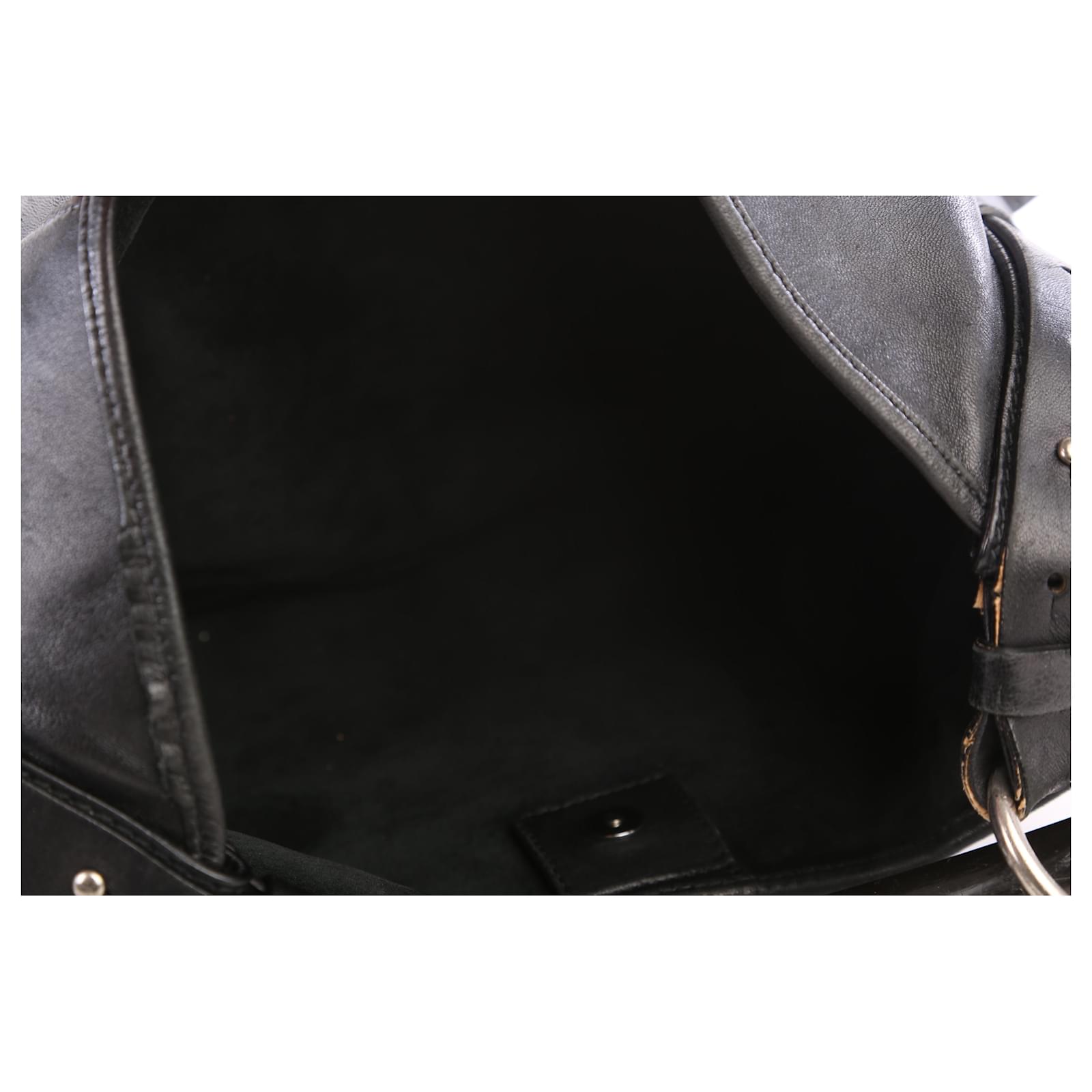 Yves Saint Laurent Black Leather Medium Mombasa Horn Bag ref