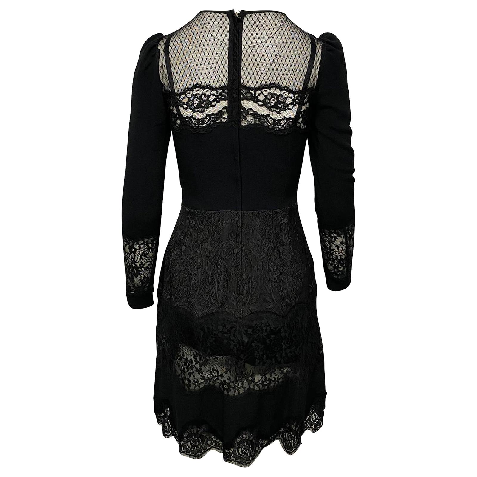 Dolce & Gabbana Black Lace Dress with Silk Underslip ref.415560 - Joli ...