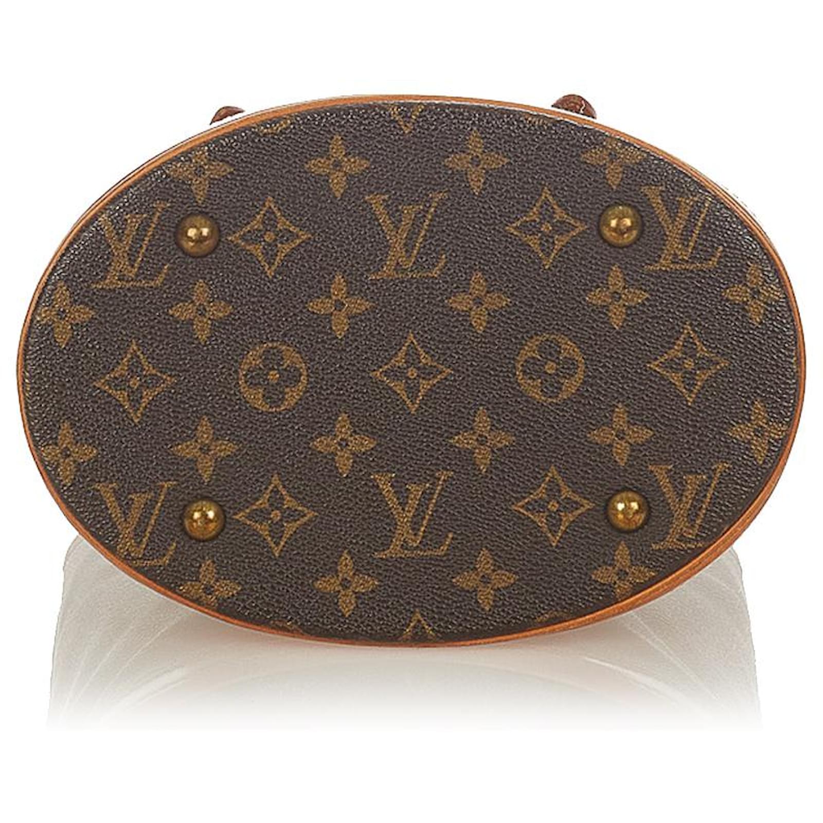 Louis Vuitton Brown Monogram Petit Bucket Leather Cloth ref.585728 - Joli  Closet