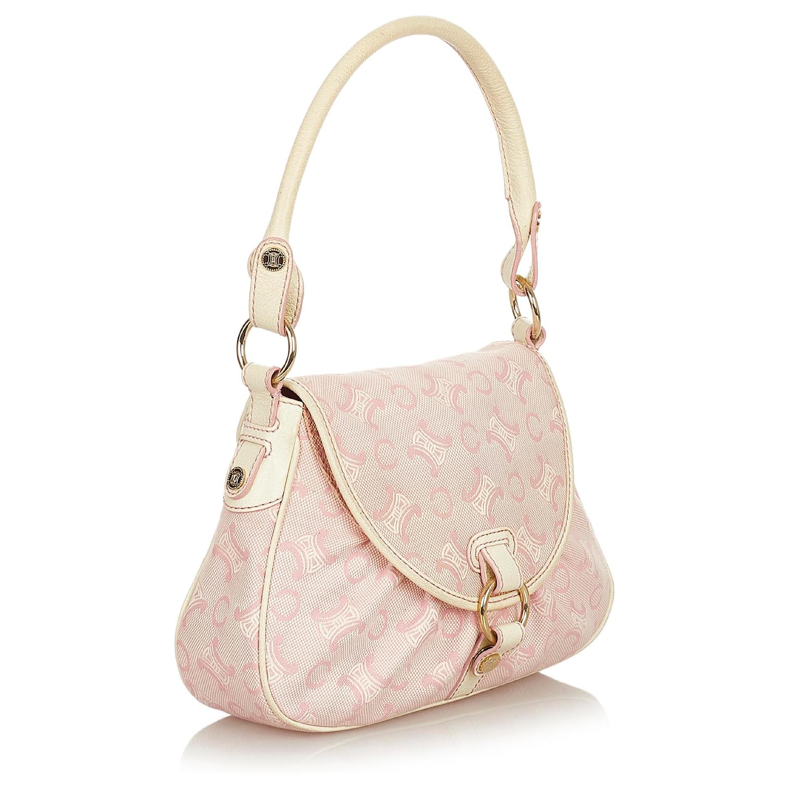 CÉLINE C MACADAM PINK CANVAS SHOULDER BAG - Still in fashion