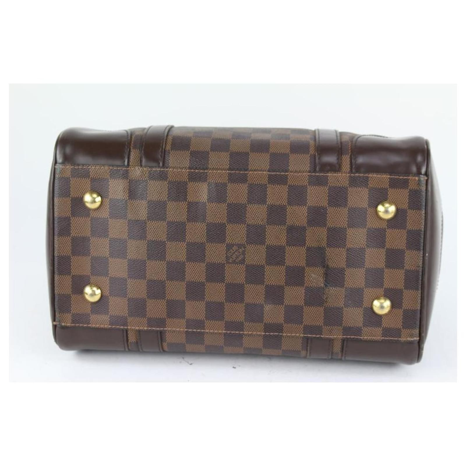 Louis Vuitton Damier Ebene Leather Berkeley Speedy Bag Brown