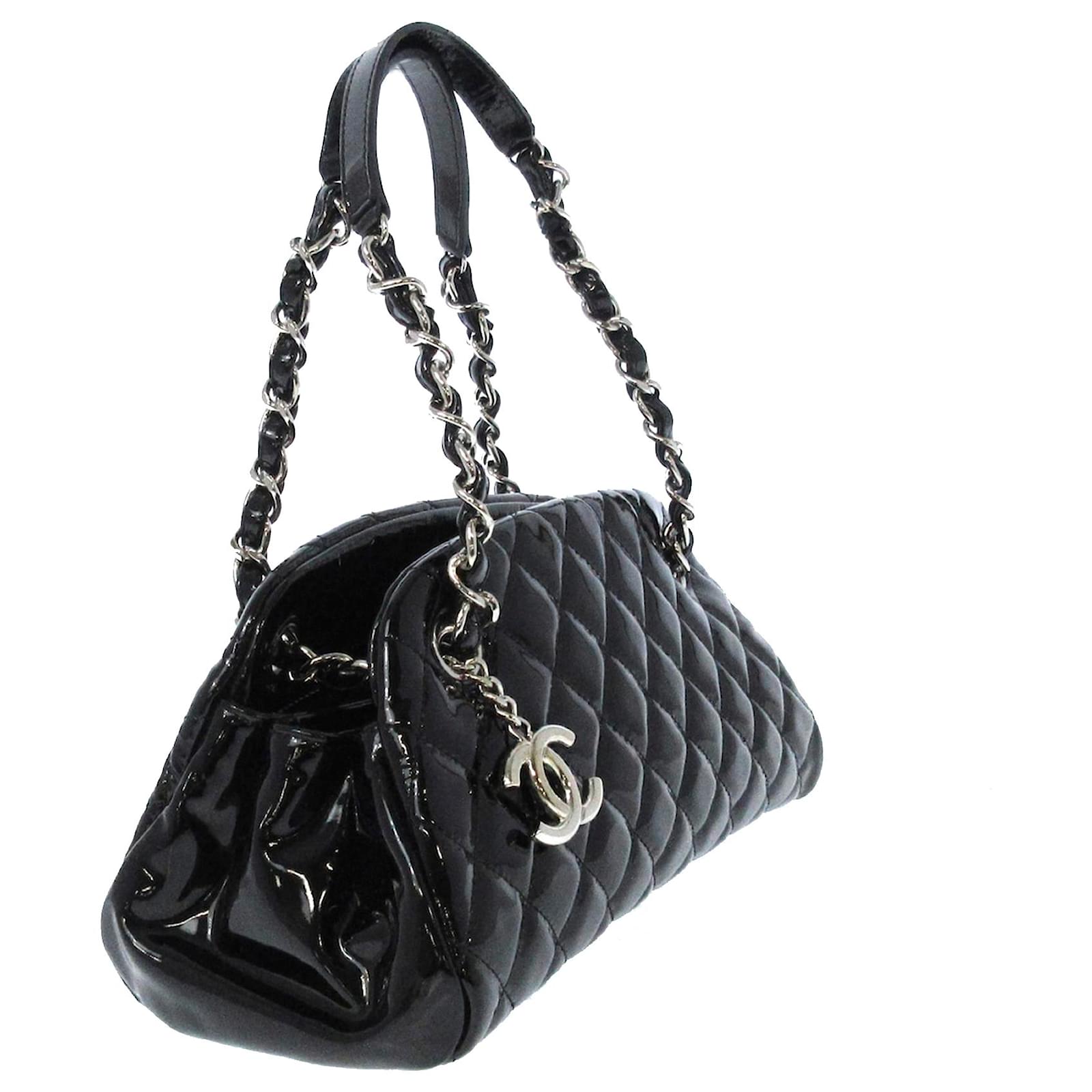 Chanel Black Mademoiselle Leather Bowling Bag Metal ref.345917