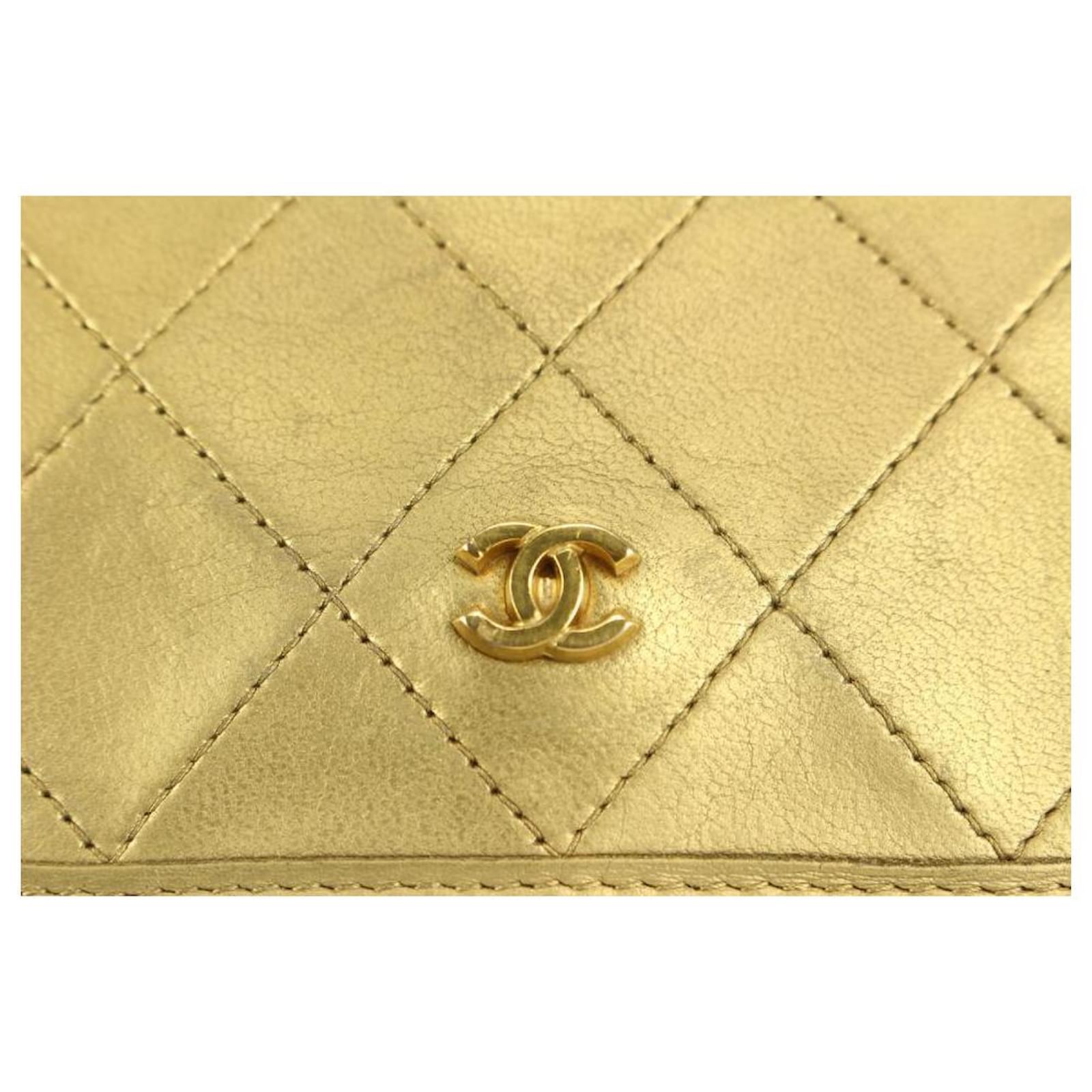 Chanel Quilted Mini Gold Classic Flap Pouch Chain Bag